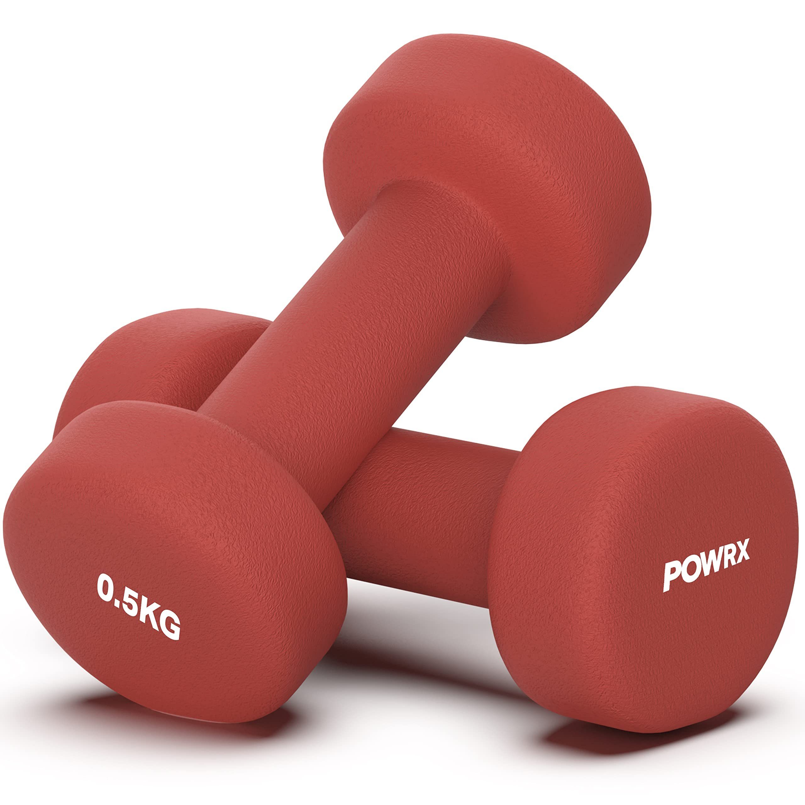 POWRX Kurzhantel Hexagon Hanteln 0,5kg 2er Set, Krafttraining, Männer/Frauen, Pink (2X0,5Kg) Pink ( 2x0,5 kg)