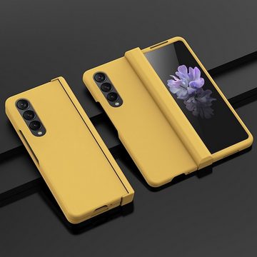 Wigento Handyhülle Für Samsung Galaxy Z Fold4 Skin Schutz Gelb Case Hülle Handy Tasche