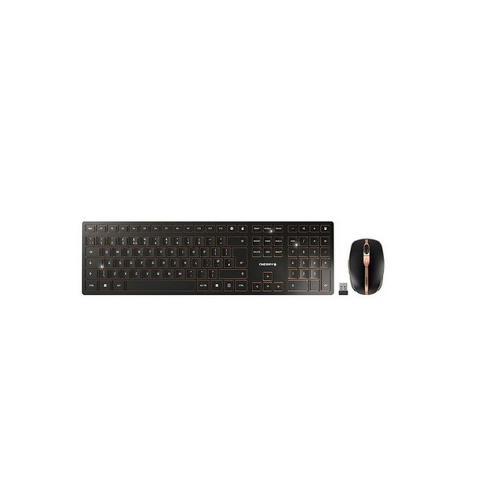 Cherry DW 9100 SLIM UK Layout bronze/schwarz Tastatur- und Maus-Set