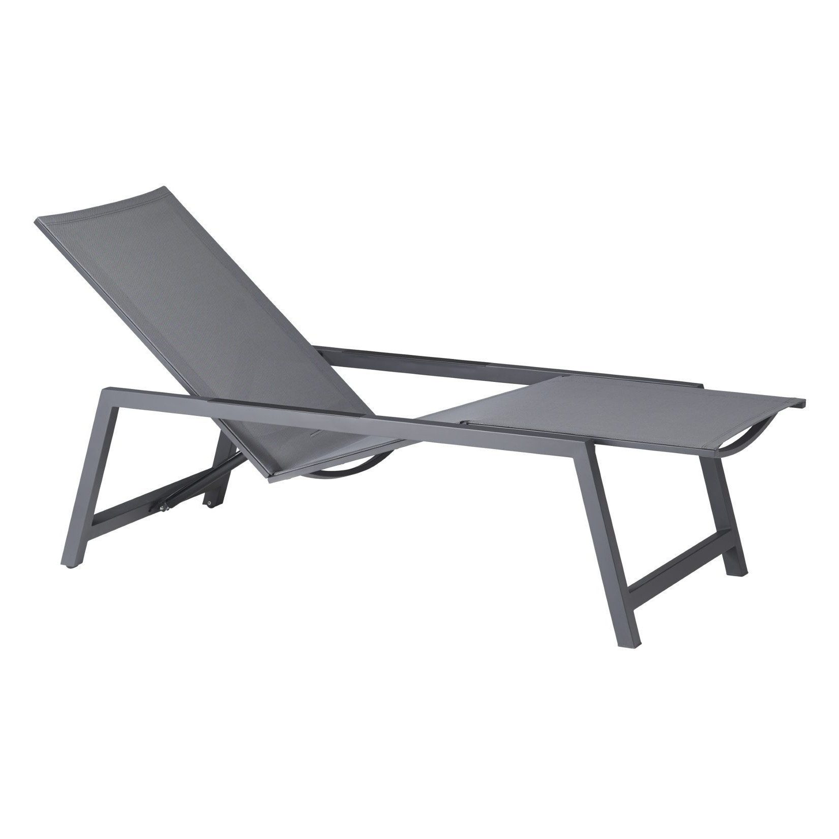 CASA DOMA Gartenliege Mineo move, Sonnenliege, Outdoorliege, mit Gasdruckfeder, 2 Rollen, Komfortliege stufenlos verstellbar, Sonnenliege Outdoor, Edelstahl anthrazit, Sunproof® Sling