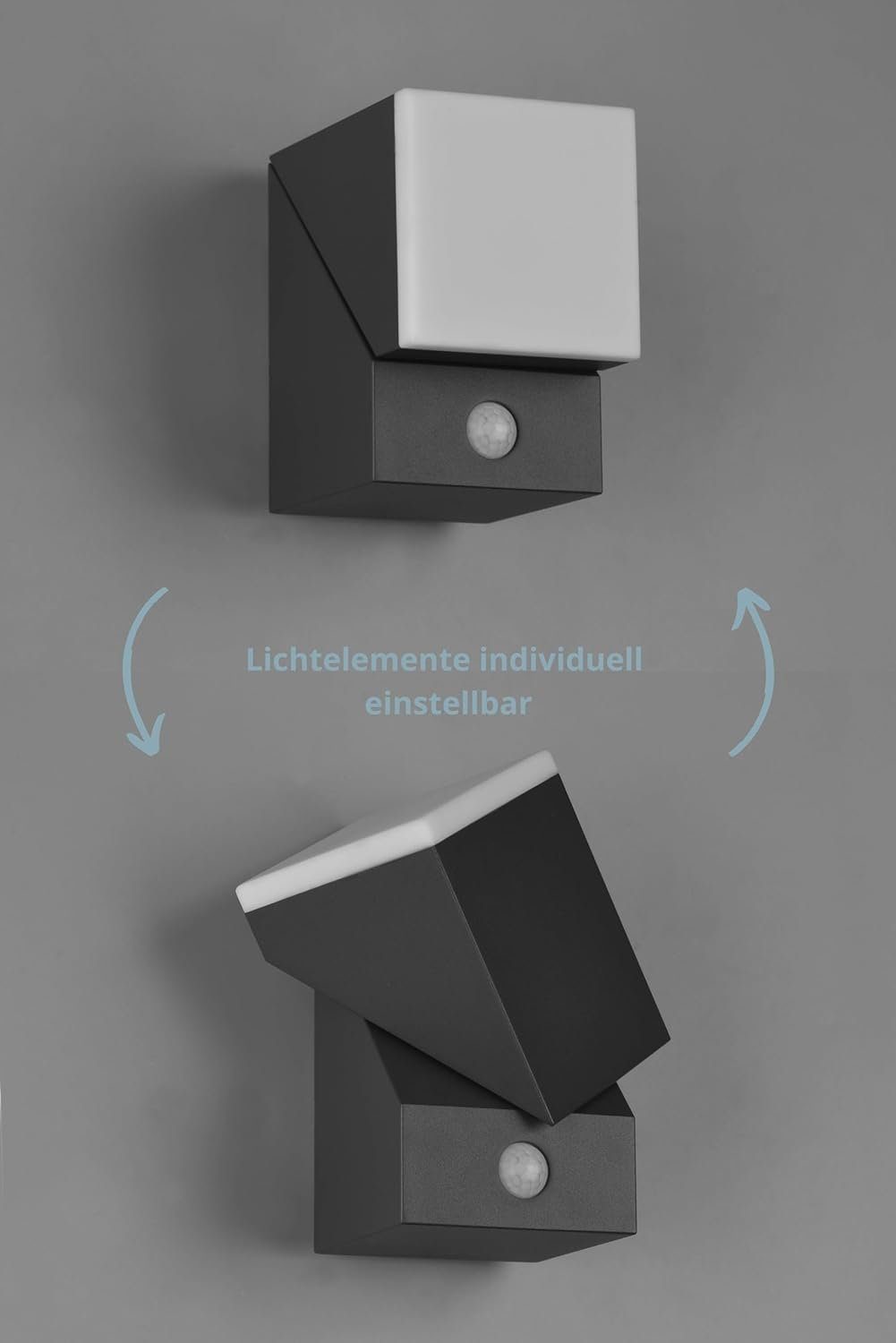 lightling LED Außen-Wandleuchte Alva, LED fest integriert, warmweiß, moderne Außenlampe mit und ohne Bewegungsmelder und Lichtelementen