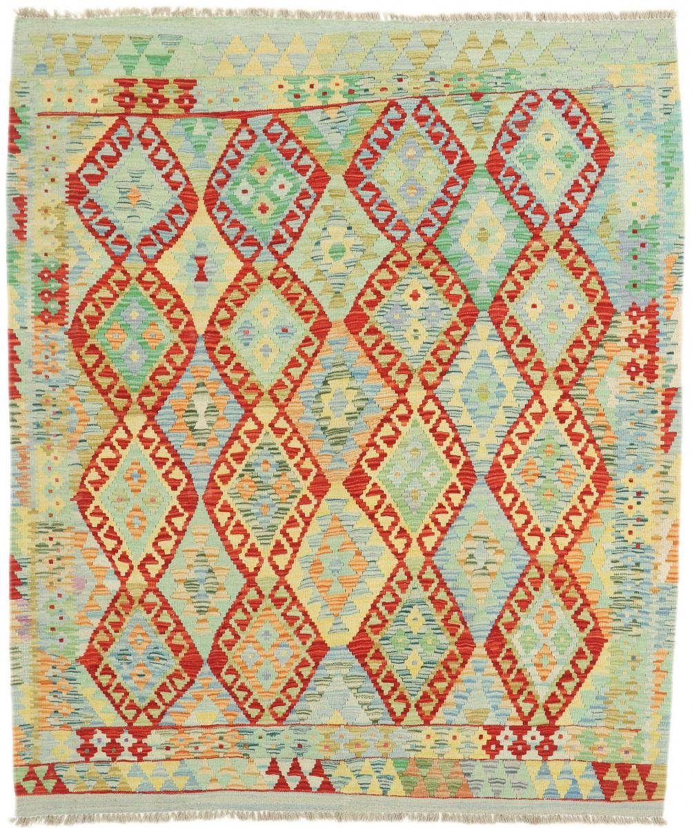 Orientteppich Kelim Afghan 169x197 Handgewebter Orientteppich, Nain Trading, rechteckig, Höhe: 3 mm