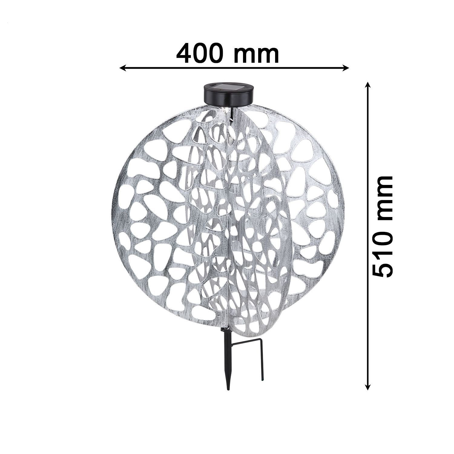 bmf-versand LED Solarleuchte Solarleuchte Garten 2er Set Scheibe Rund Solarlampe Außen, Außenlampe, Außenbeleuchtung, LED fest integriert, warmweiß, Gartenleuchte