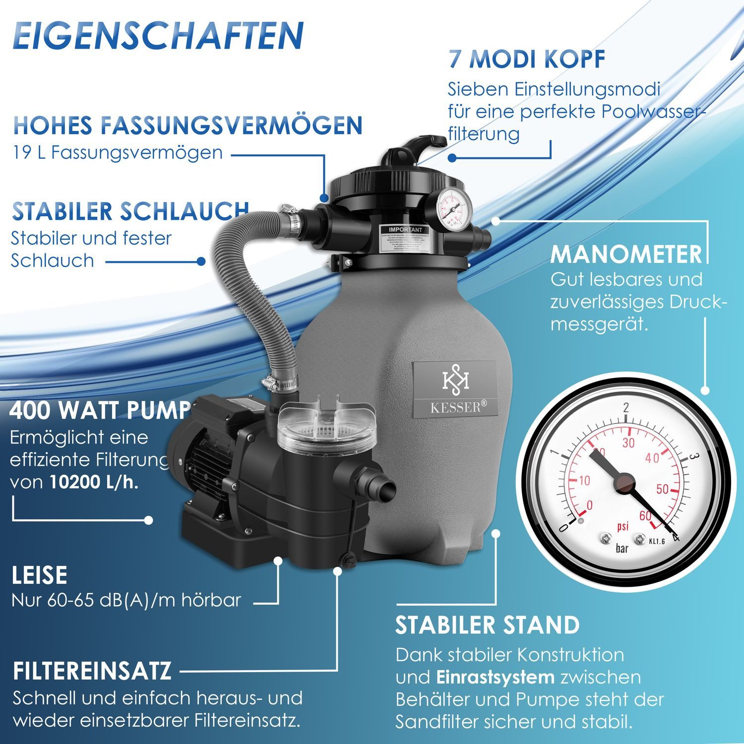 KESSER Sandfilteranlage, Sandfilteranlage Sandfilter 700g Filterbälle günstig online kaufen