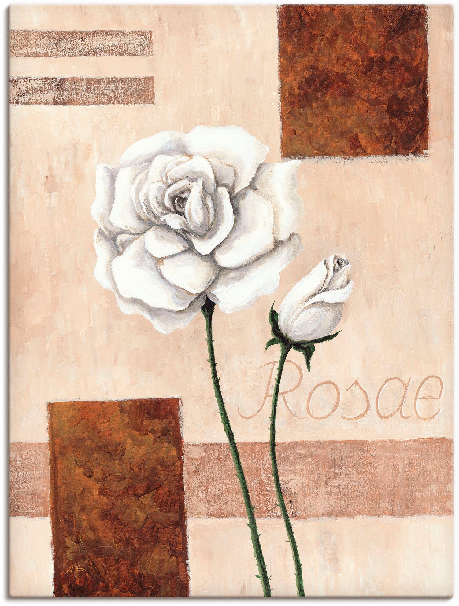 Super günstiger Direktshop Größen Rosen, Blumenbilder in Leinwandbild, oder versch. Artland Wandaufkleber - Alubild, als (1 Rosae Wandbild St), Poster