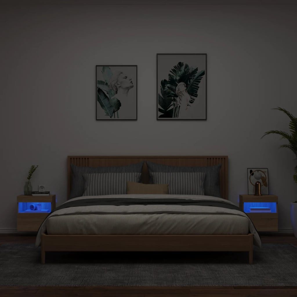 vidaXL TV-Wand TV-Wandschränke mit LED-Leuchten 2 günstig online kaufen