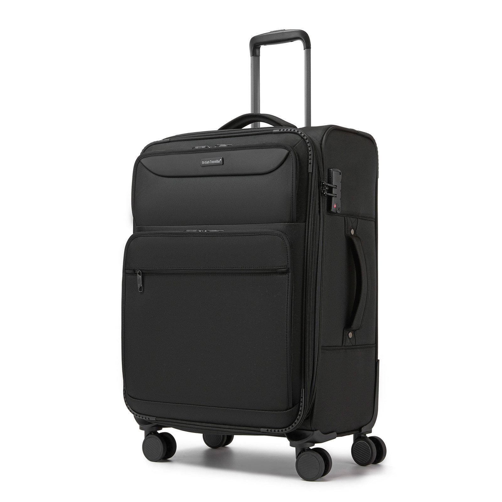 British Traveller Handgepäck-Trolley Stoffkoffer erweiterbar mit Frontfäche günstig online kaufen