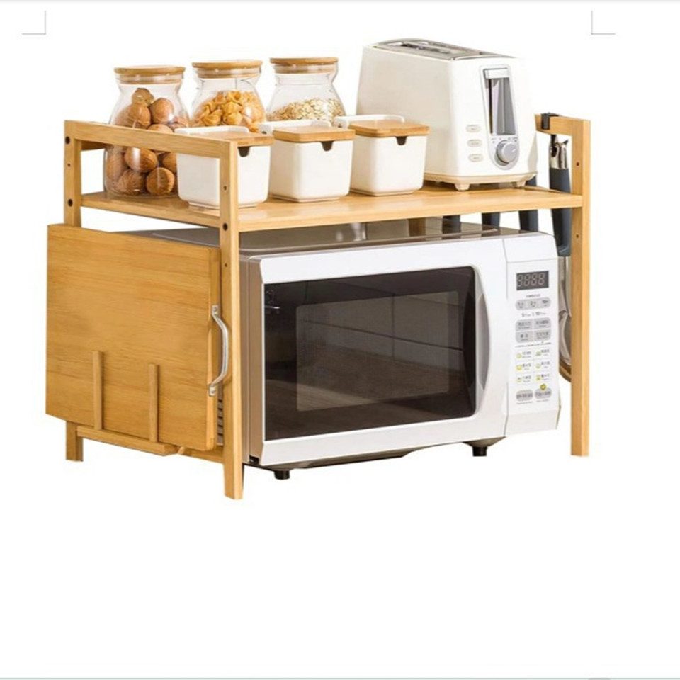 JEOBEST Küchenregal Mikrowellenständer mit 2 Etagen aus Bambus Mikrowelle R günstig online kaufen
