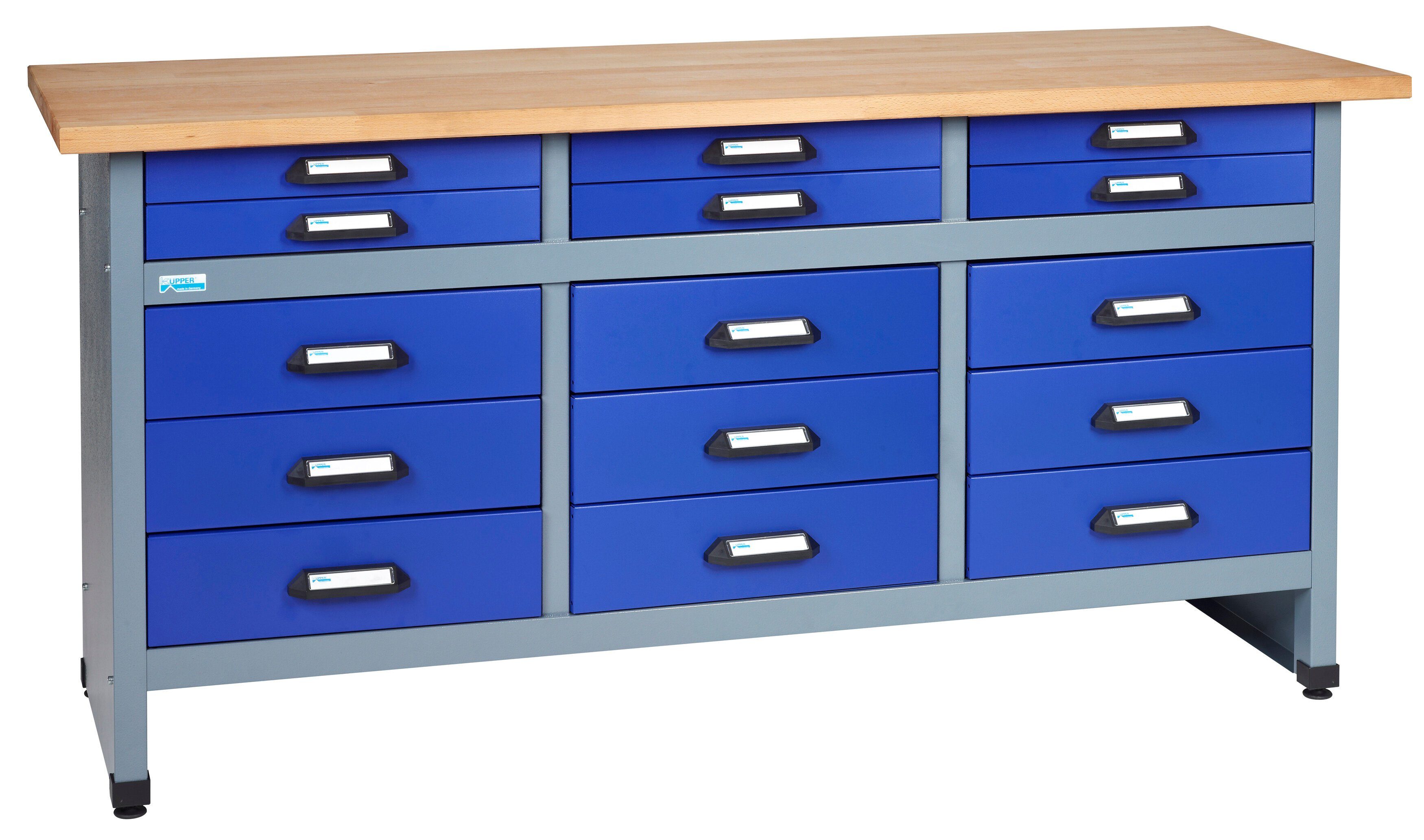 KÜPPER Werkbank 12977, 15 Schubladen, 300 kg Traglast, 30 mm Buchenarbeitsp günstig online kaufen