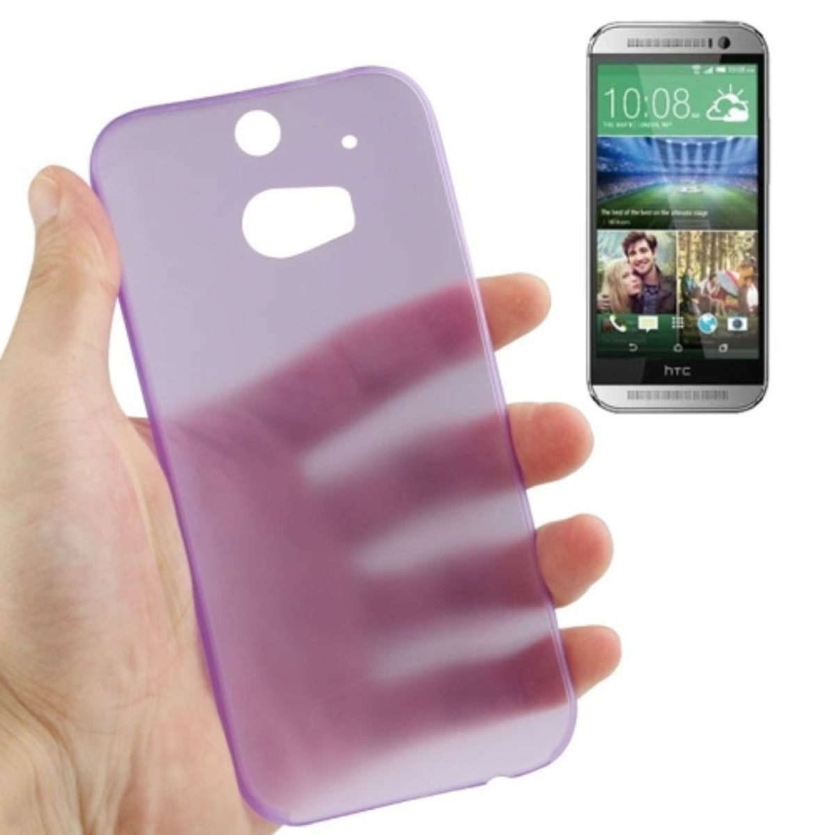 König Design Handyhülle HTC One M8, HTC One M8 Handyhülle Backcover Violett