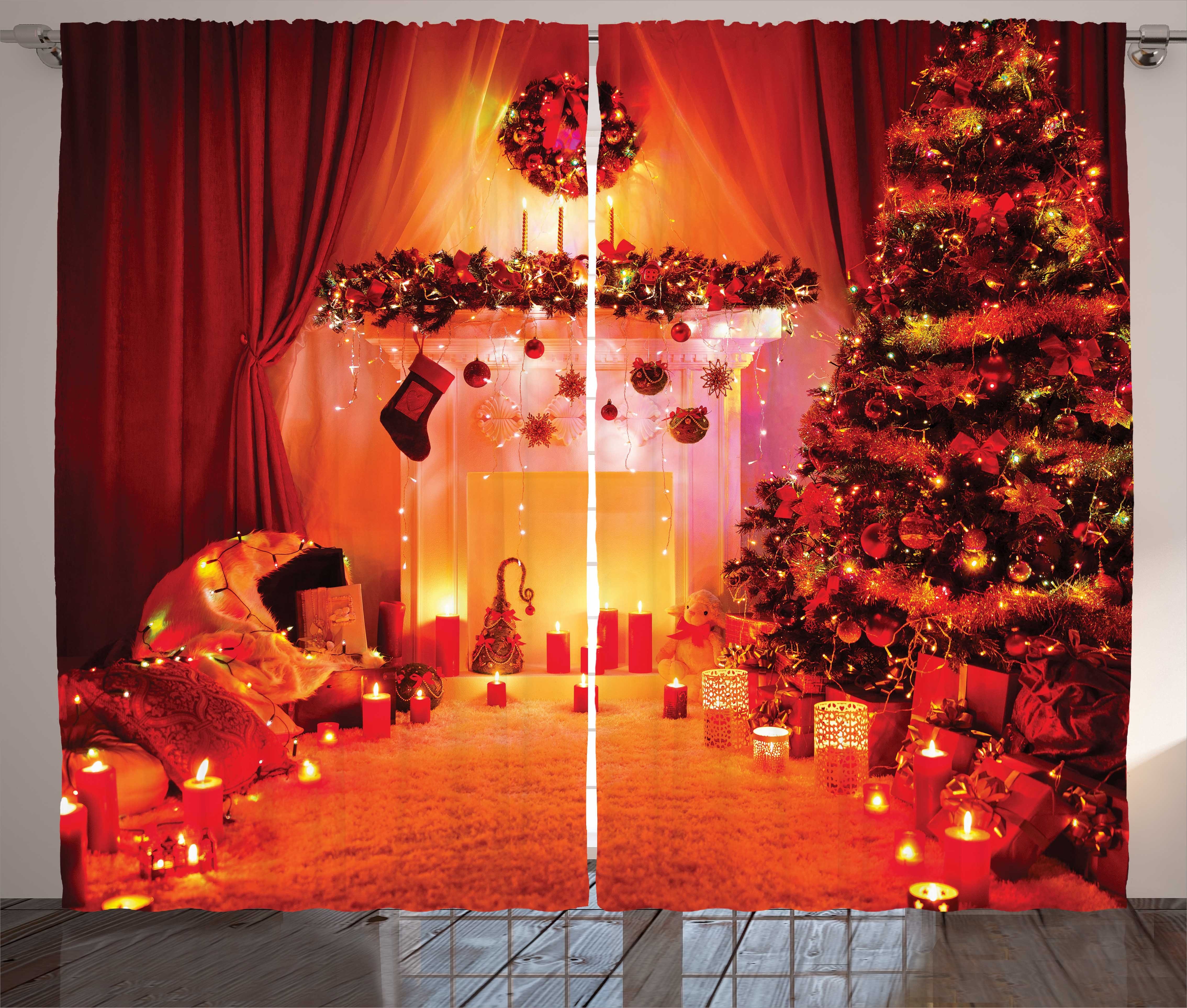 Weihnachten Kräuselband und Gardine Theme New Schlaufen Schlafzimmer mit Noel Haken, Years Abakuhaus, Vorhang