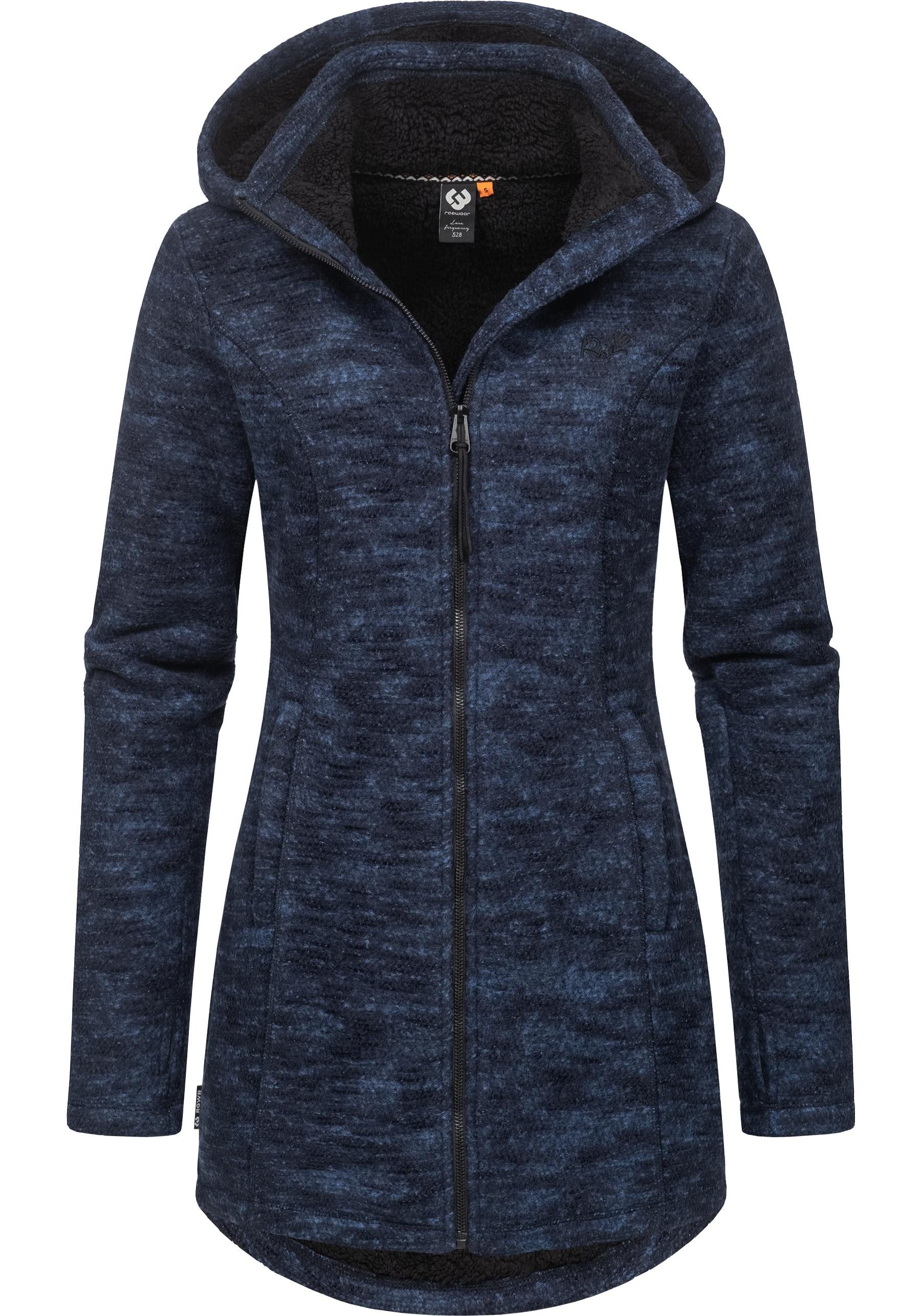 Ragwear Longstrickjacke Leysha Melange Sportliche Kapuzenjacke günstig online kaufen