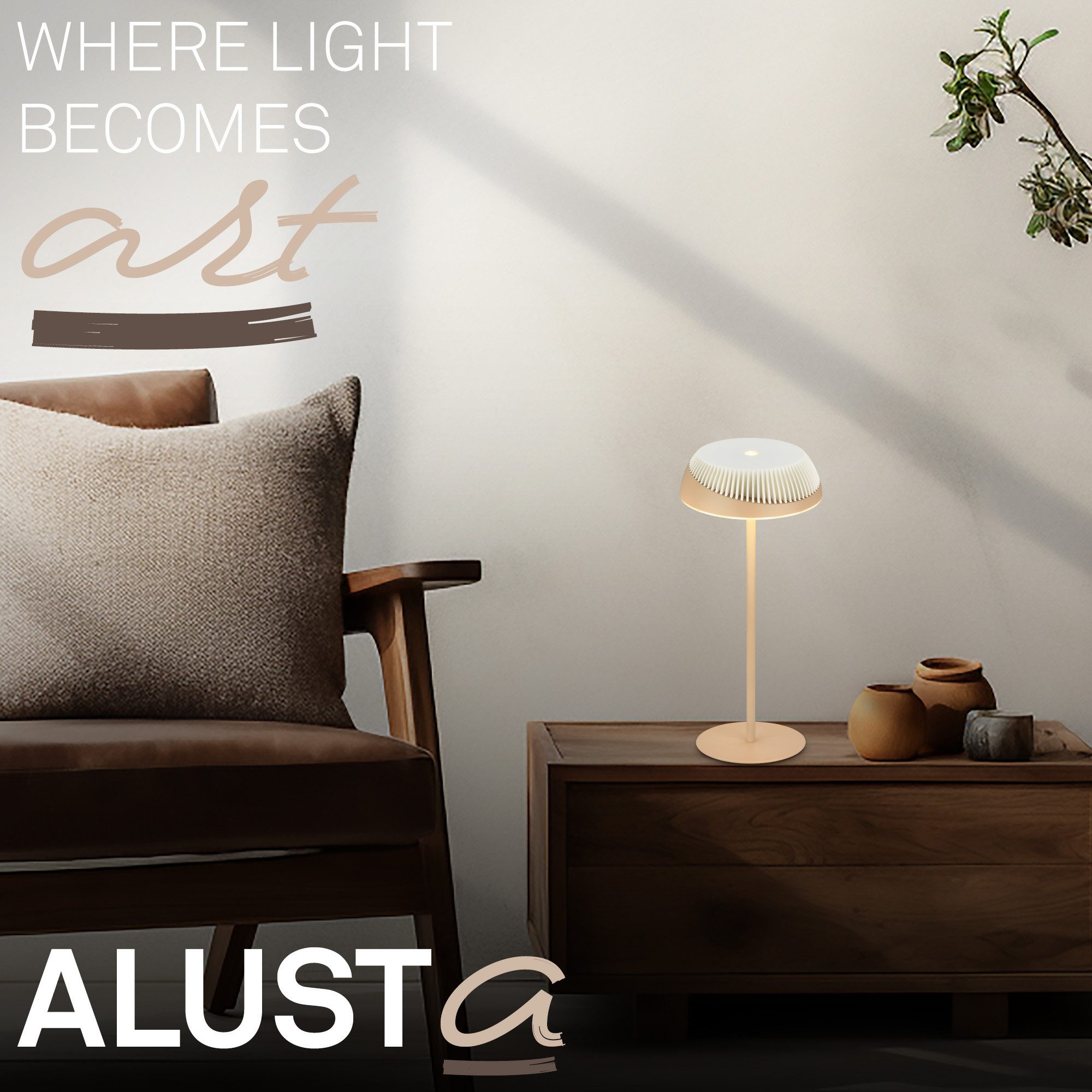 Briloner Leuchten LED Tischleuchte Tischlampe kabellos Akku USB-C Touch dimmbar Design Award, LED wechselbar, Warmweiß, 14x32 cm, Akku tauschbar, Indoor/Outdoor, Wohnzimmer, Flur, Balkon
