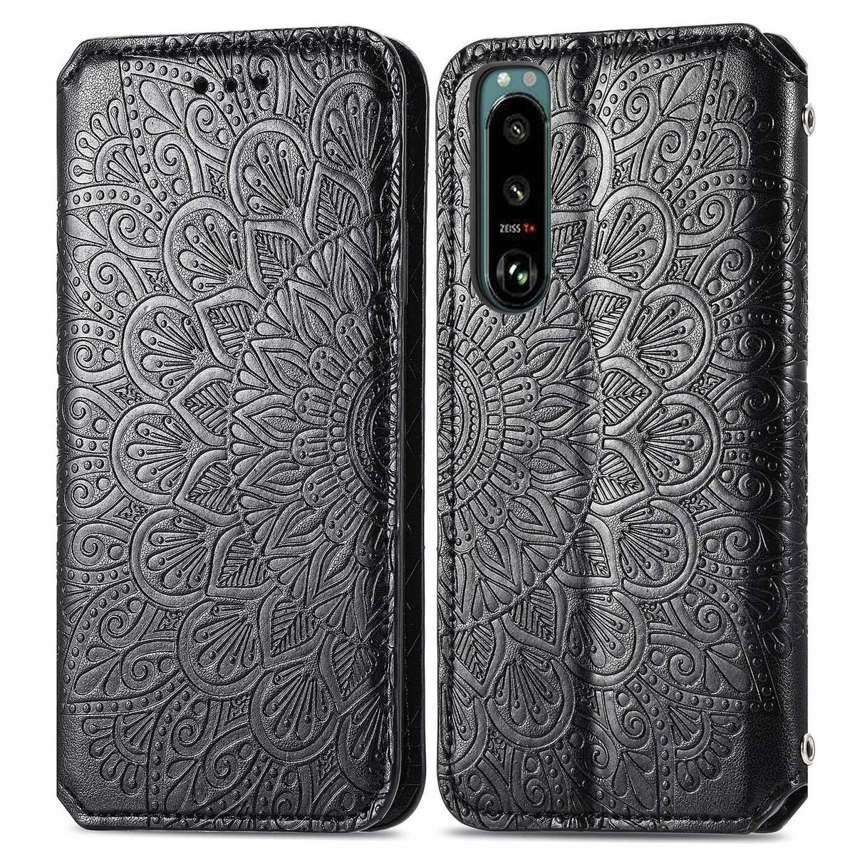König Design Handyhülle Sony Xperia 5 III, Schutzhülle Schutztasche Case Cover Etuis Wallet Klapptasche Bookstyle