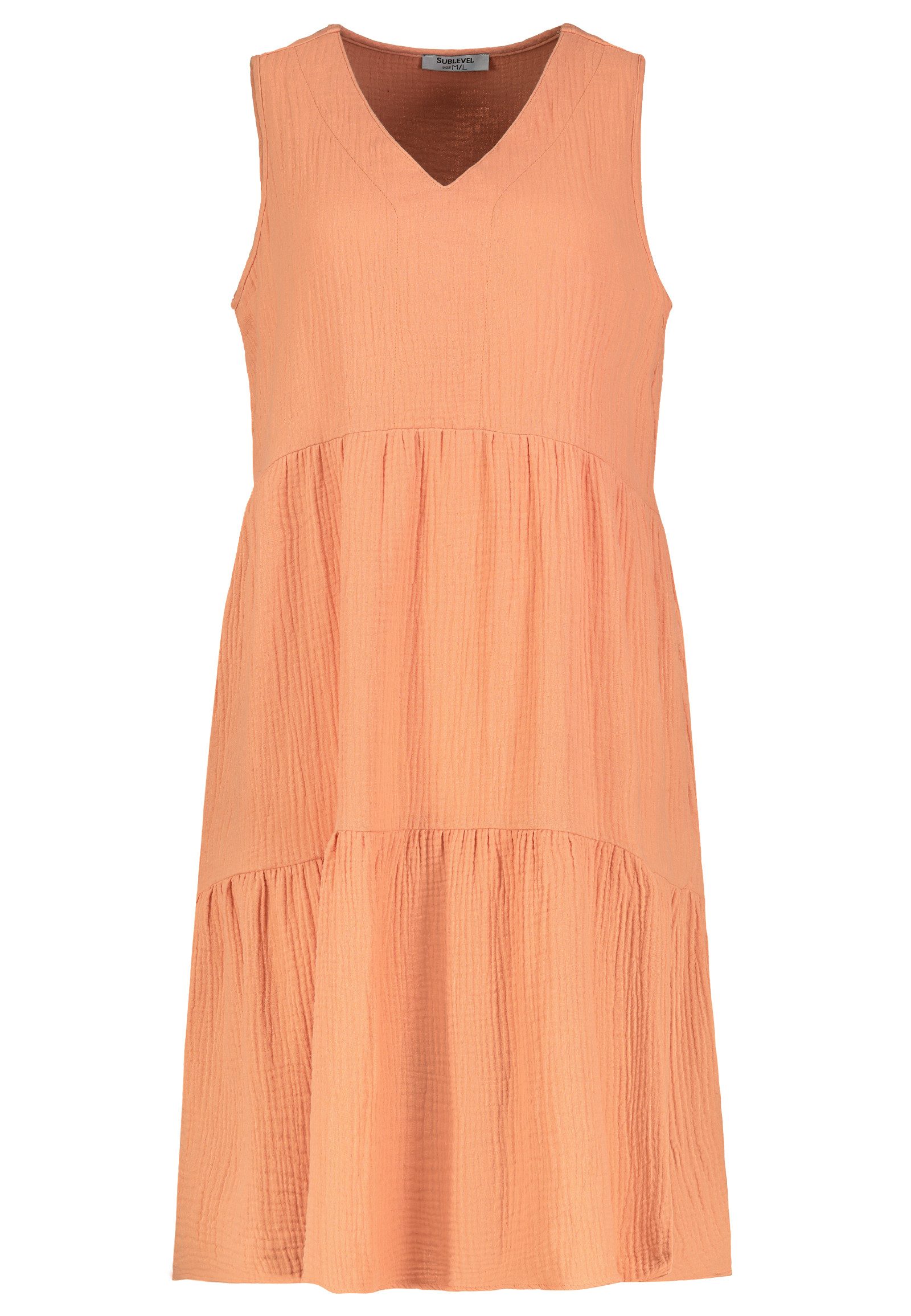 SUBLEVEL Shirtkleid Sommerlich luftig mit gerafftem Saum (7/8-Länge) Sleeve günstig online kaufen