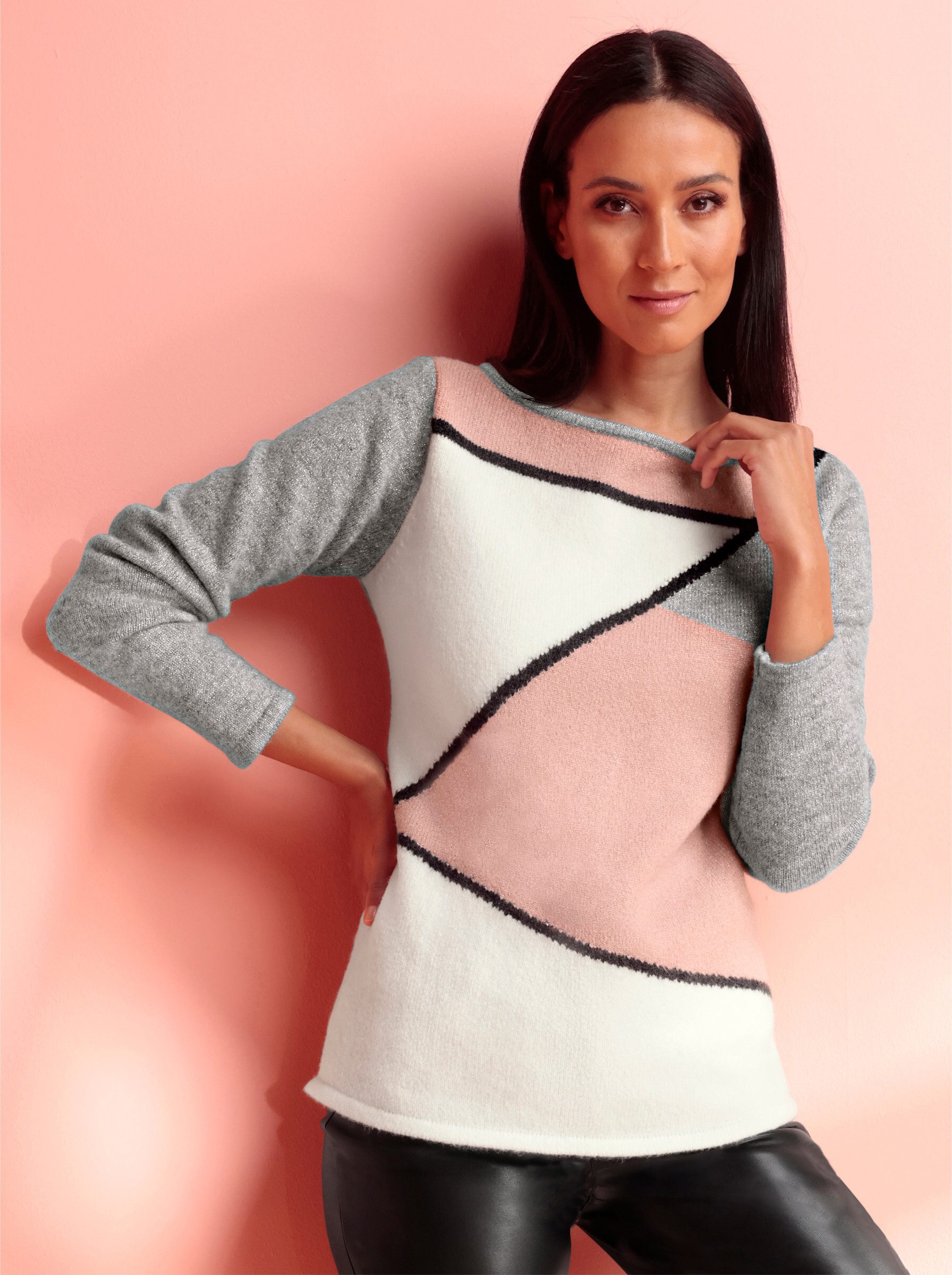 heine Strickpullover Pullover Langarm Effektgarn