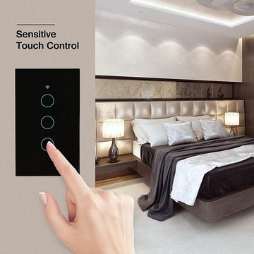 Jioson Smarter Touch Lichtschalter,Lichtschalter Touch Wandschalter Smarter Lichtschalter, umweltfreundliches ABS-Material