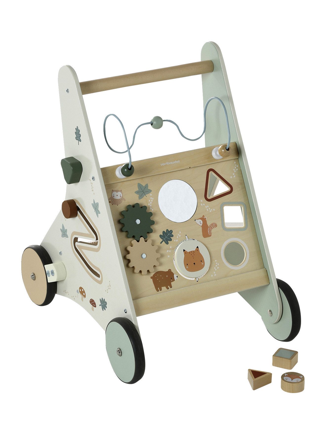 vertbaudet Lauflernwagen Activity-Lauflernwagen mit Bremsen, Holz FSC®, Holz FSC®