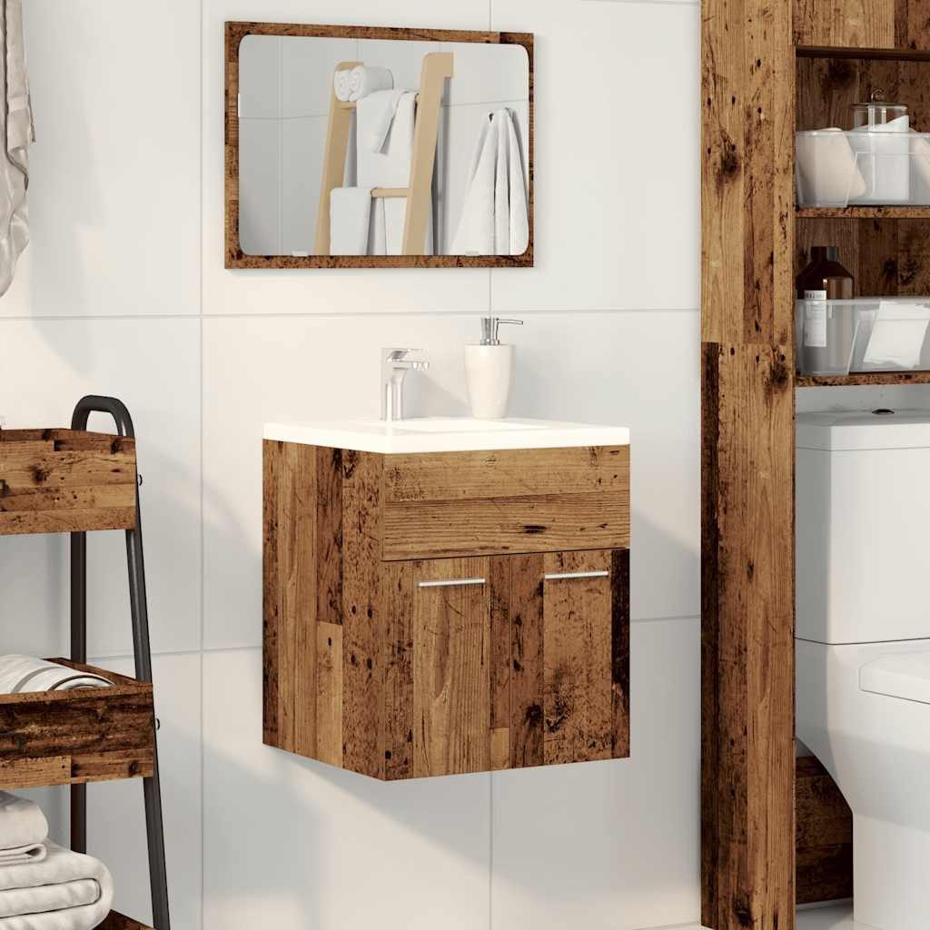 vidaXL Badezimmer-Set Waschbeckenschrank Altholz-Optik 41x38,5x46 Holzwerks günstig online kaufen