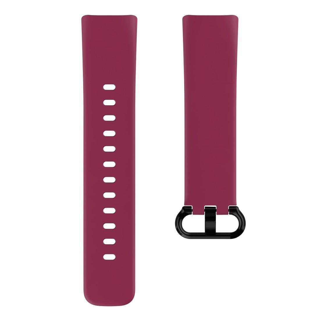 Hama Smartwatch-Armband Armband Tauschen, zum universal für bordeaux Fitbit Charge 5, Uhrenarmband