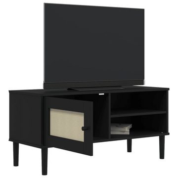 vidaXL TV-Schrank TV-Schrank SENJA Rattan-Optik Schwarz 106x40x49 cm Kiefernholz (1-St)