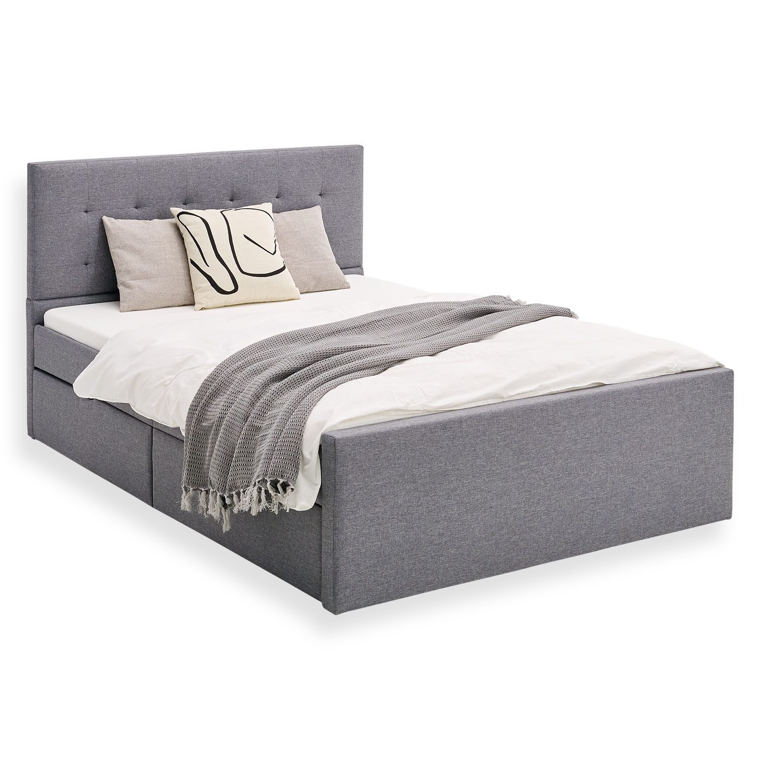 Homestyle4u Bettschubkasten Unterbettkommode 2er Set mit Rollen Bettschublade BHT 99x21x42,5 Grau (2er Set, 2x Bettkasten), B/H/T 99 x 26 x 43 cm, Stauraum – Bild 5 von 5