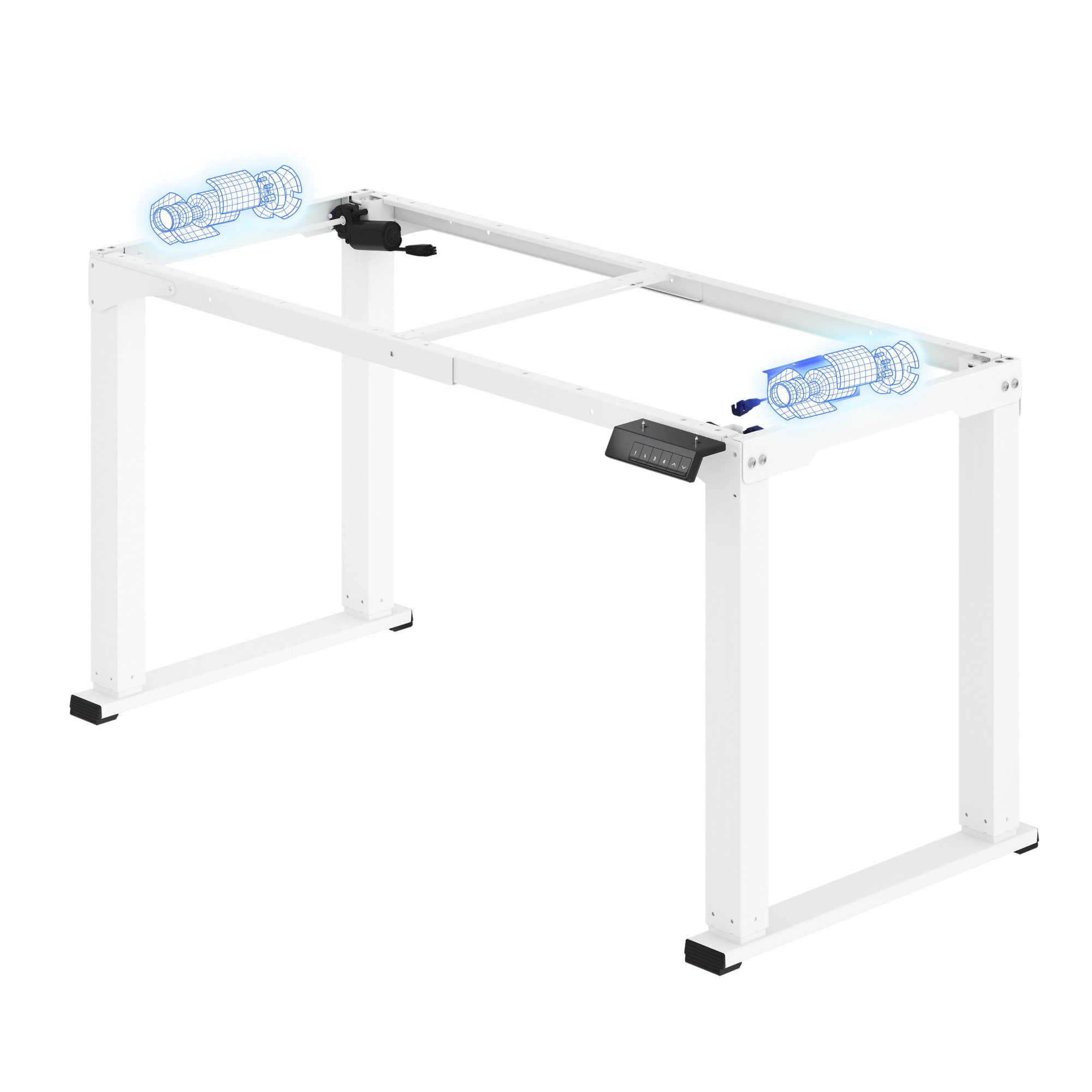 FLEXISPOT Tischgestell Elektrisches Höhenverstellbares Tischgestell 4-Bein – besonders stabil (Dualmotor, Kollisionsschutz, höhenverstellbar 71,5–118,5 cm, belastbar bis 150 kg, Sanfte Bewegung), ideal für Büro, Homeoffice & als Esstisch nutzbar