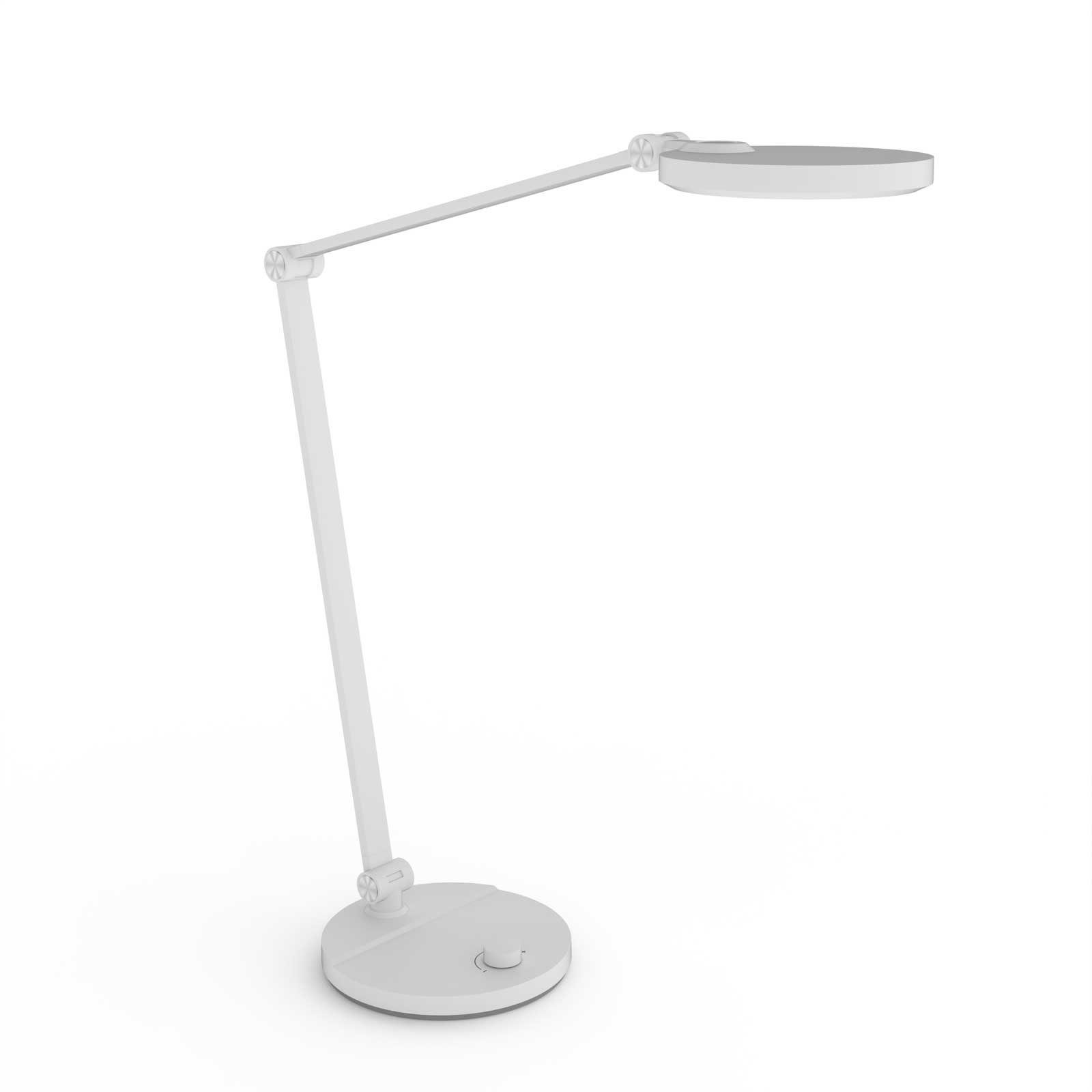 FeinTech LED Schreibtischlampe mit Drehknopf, LED fest integriert, Tageslichtweiß, warmweiß, kaltweiß, dimmbar