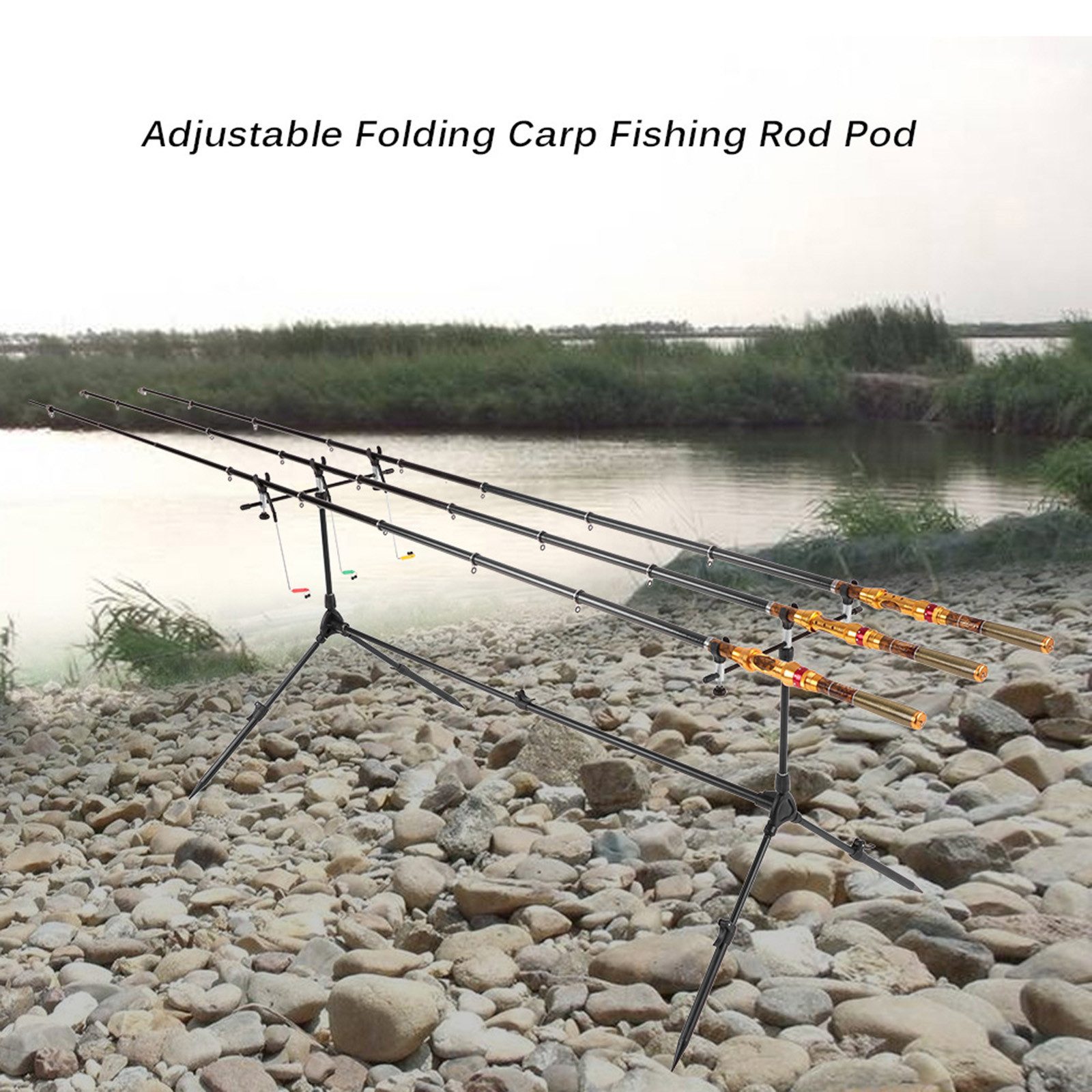 GARRYFIZH Rutenhalter Alu Rod Pod Set für 3 Ruten inkl. Bissanzeiger Karpfenangeln, (Leicht & stabil für See & Fluss – Komplettset direkt einsatzbereit)