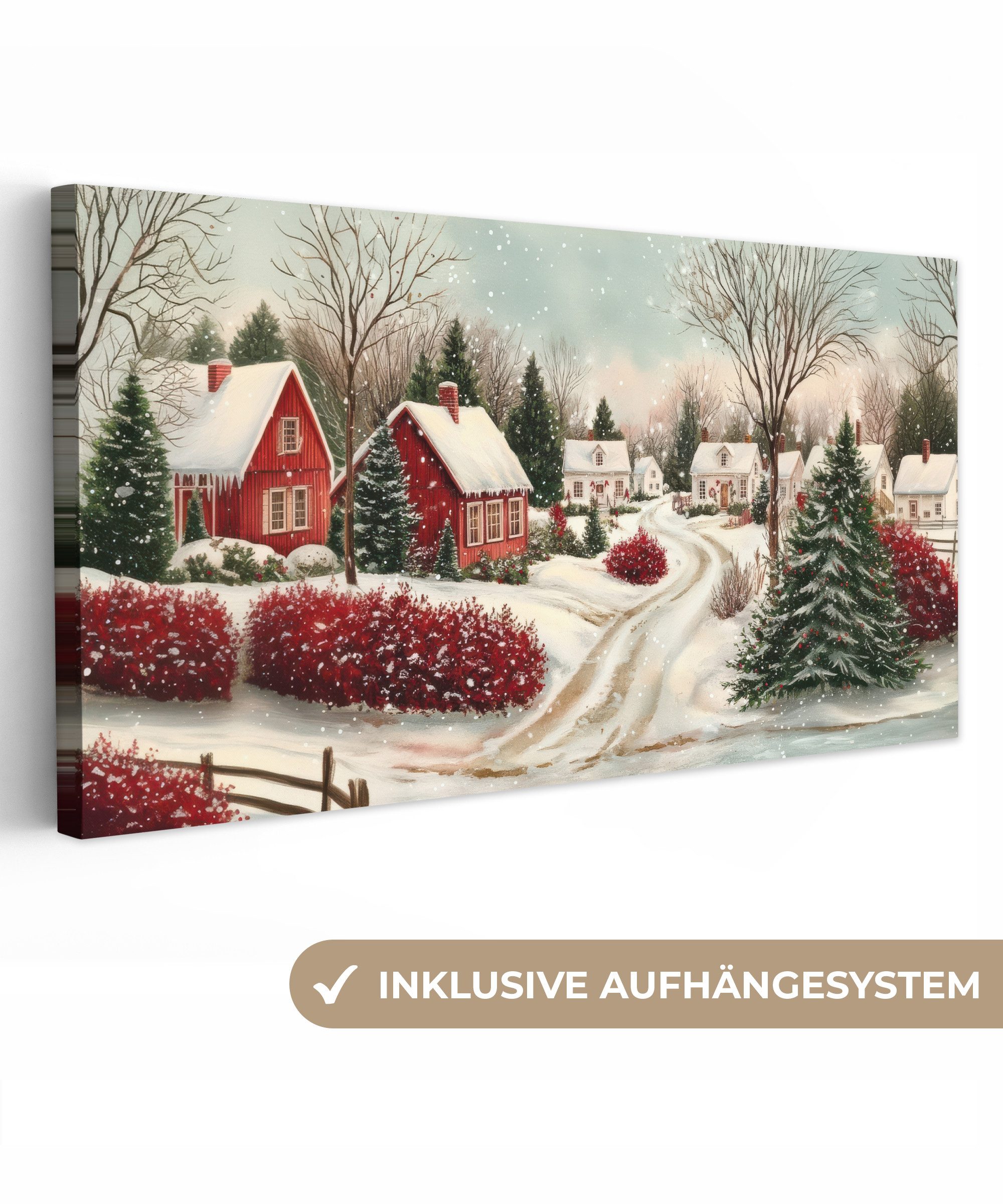 OneMillionCanvasses® Leinwandbild Panorama Weihnachtsstimmung - Ländlich - günstig online kaufen