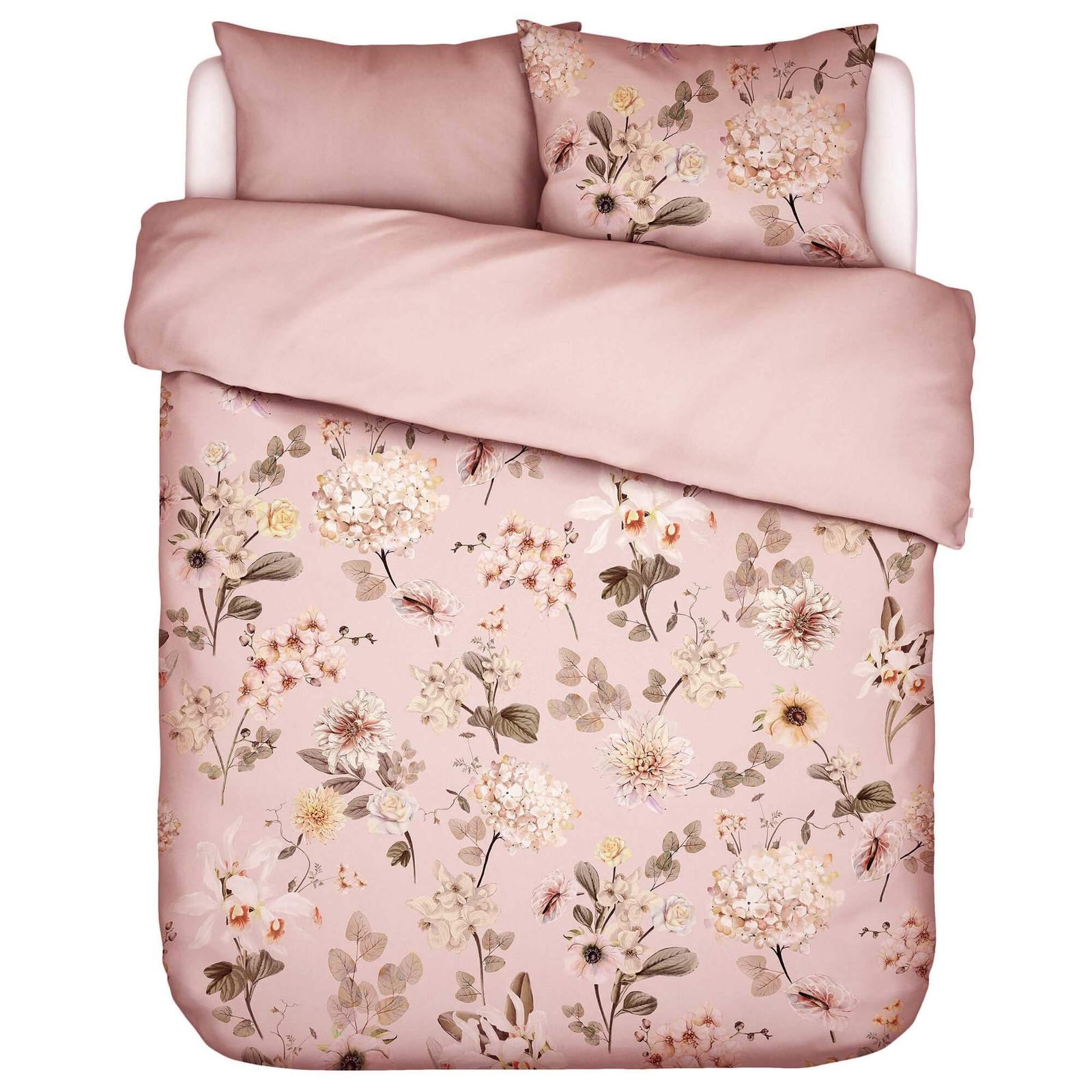 Essenza Bettwäsche Noe Dusty Pink, Satin, 2 teilig, Rosen, Orchideen, Horte günstig online kaufen