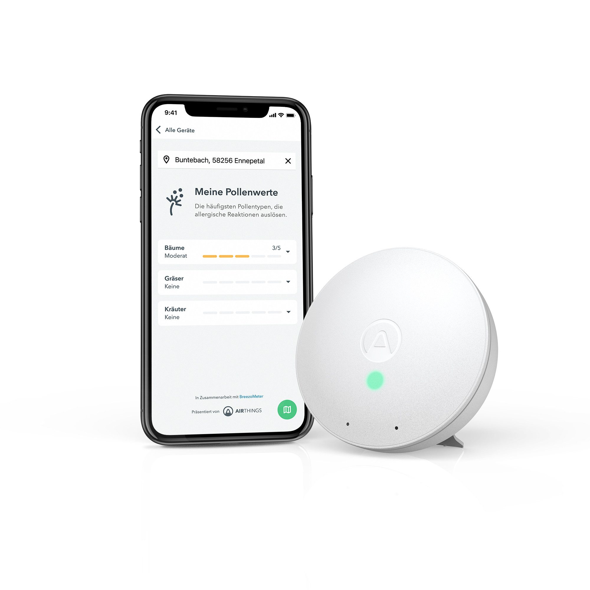 Raumluft-Qualitätssensor, Wave Mini, Luftqualitätsmonitor mit Schimmelrisiko - Indikation