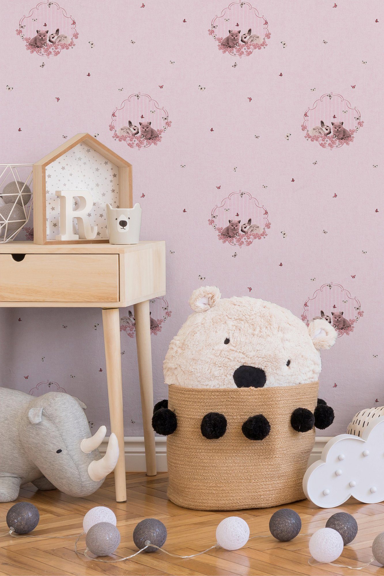 Stars, Kinderzimmer Tapete Bunt A.S. glatt, Little living walls bunt/beige Création Vliestapete