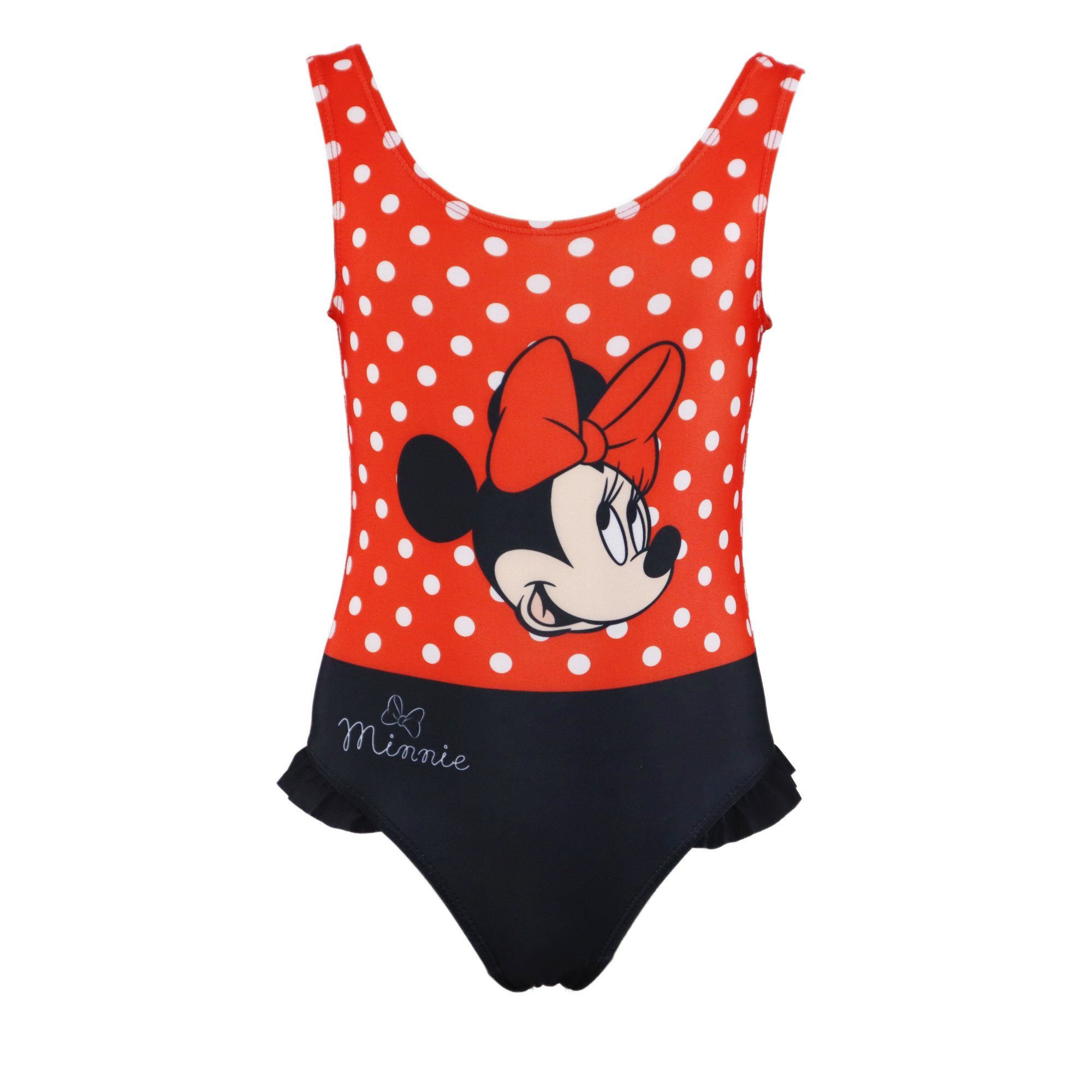 Disney Minnie Mouse Badeanzug Minnie Red and Black Mädchen Kinder Bademode  Gr. 104 bis 134