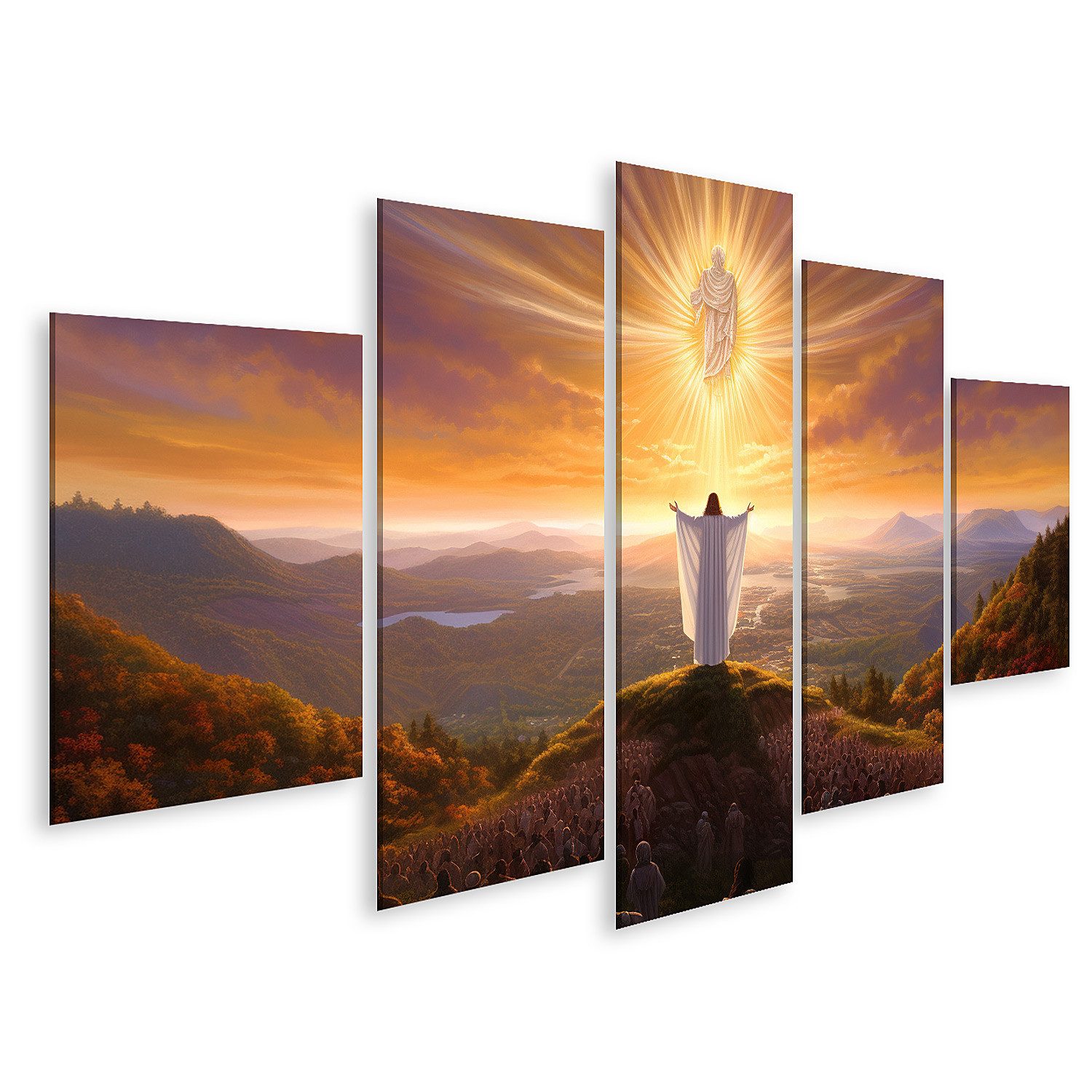 islandburner Leinwandbild Jesus Stehend Auf Hügel Betend zu Gott Glaube Religion Bilder