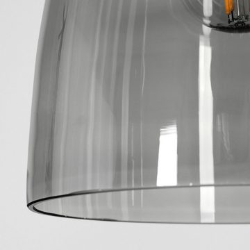 hofstein Hängeleuchte »Monteleto« Hängelampe aus Metall/Glas in Schwarz/Rauchfarben, ohne Leuchtmittel, m. Schirmen Rauchglas, E14