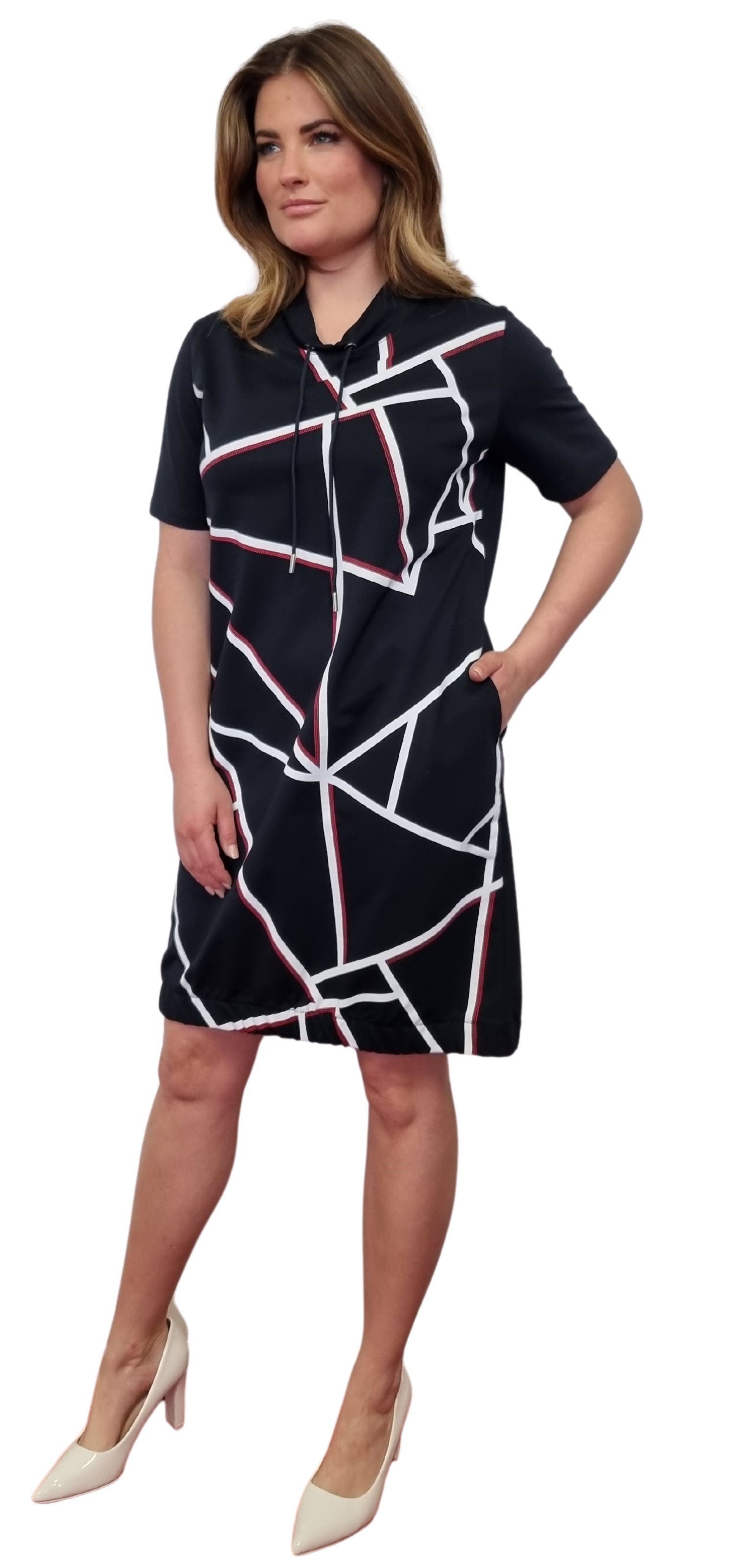 Estefania for woman Shirtkleid 188-5100, in edlen Design mit elastischen Saum und Taschen