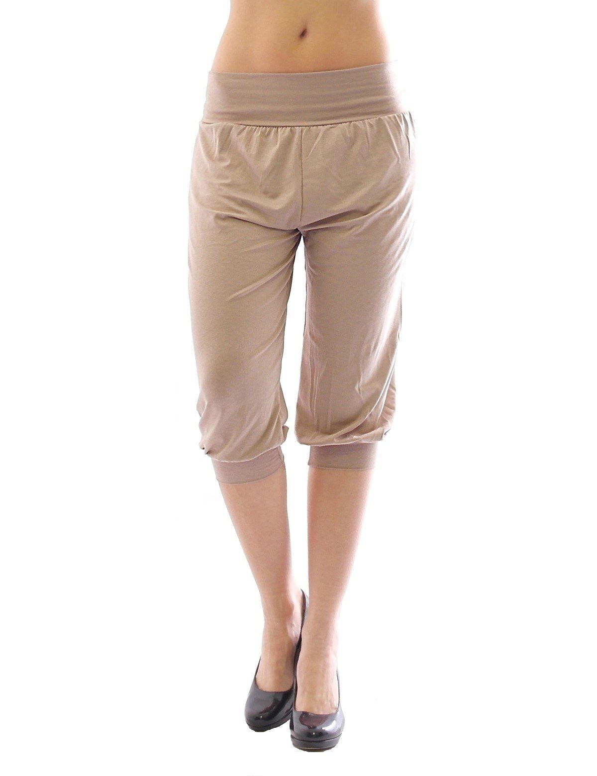 SYS Haremshose Harem Harems Aladin Hose Capri 3/4 hoher Bund Leggings Baggy