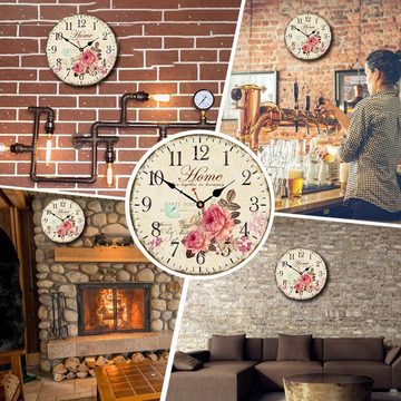 GelldG Wanduhr Lautlos Vintage Wanduhr Uhr Wall Clock ohne Tickgeräusche Wanduhr