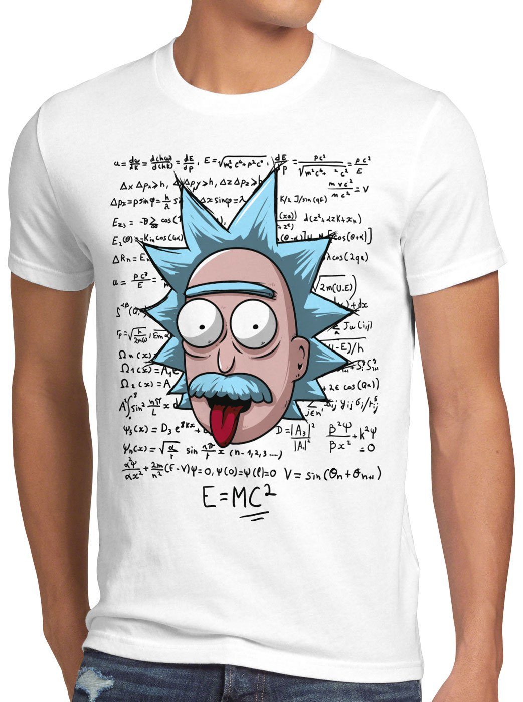 style3 Print-Shirt Herren T-Shirt Einstein relativitätstheorie Rick
