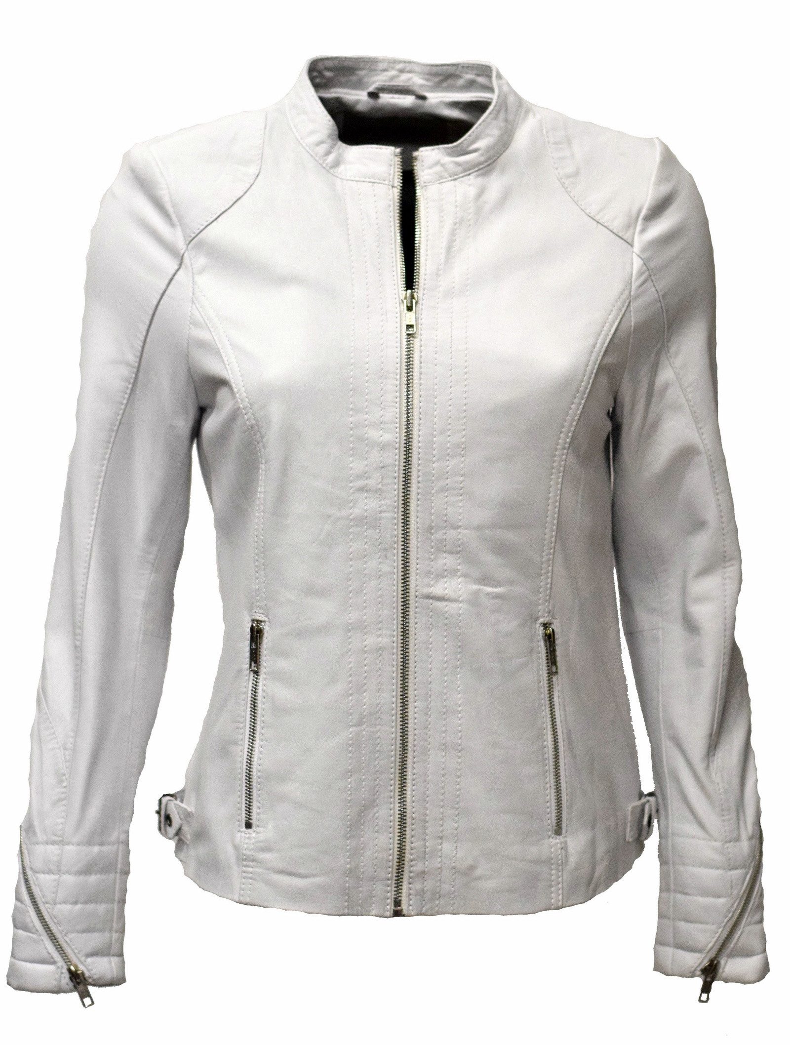 Zimmert Leather Lederjacke Tina (1-St) weiches Leder, Braun, Rot, weiss