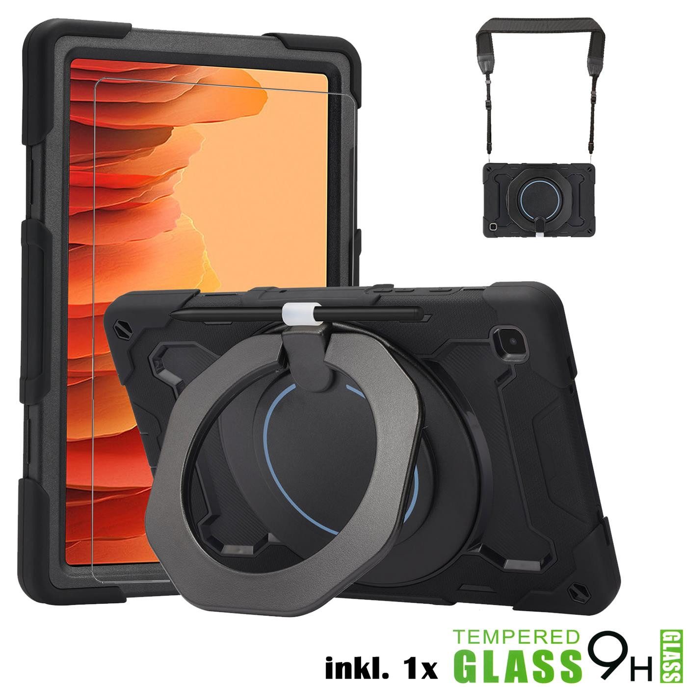 CoolGadget Tablet-Hülle Umhänge Tablet Tasche für Samsung Galaxy Tab A8 10.5 2021 26,6 cm (10,5 Zoll), inkl. Glas Schutzfolie Schutz Hülle Cover Panzer Case