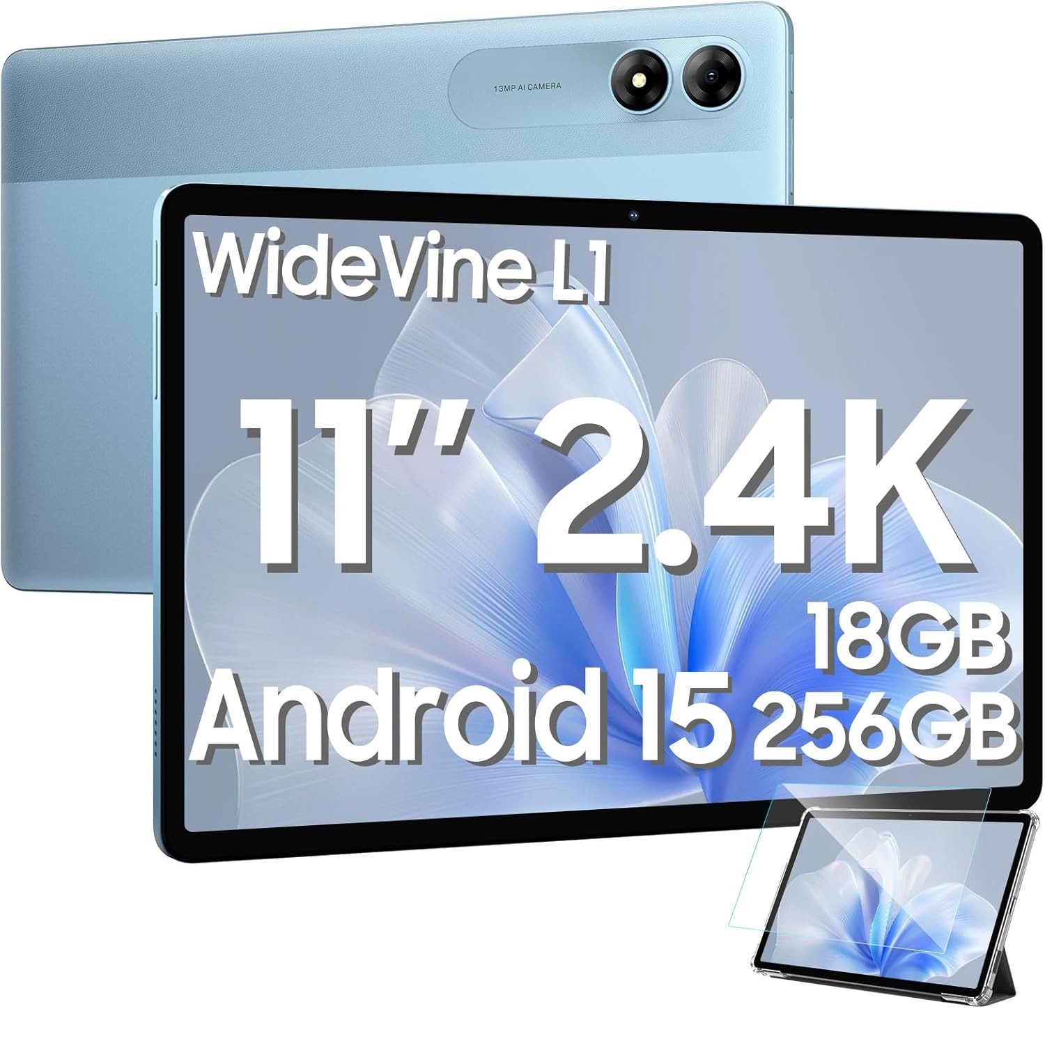 blackview Tab 9 WiFi 11 Zoll, 18 GB RAM 256 GB ROM, Android 15, 8 MP + 13 MP Tablet (11", 256 GB, 15, Android 15, FHD, 8200 mAh, Face ID, Dual-Box)