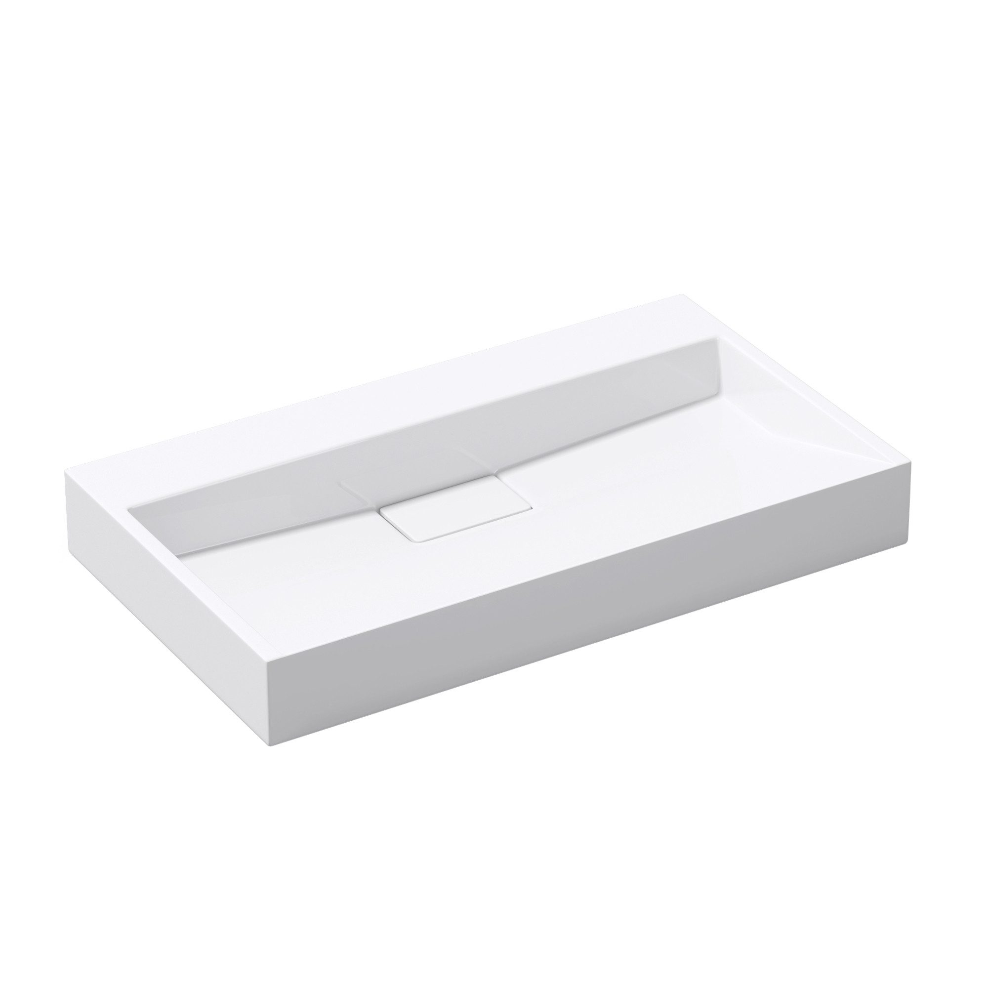 Mai & Mai Waschbecken mit Ablaufgarnitur Waschtisch Mineralguss Hänge-Aufsatzwaschbecken