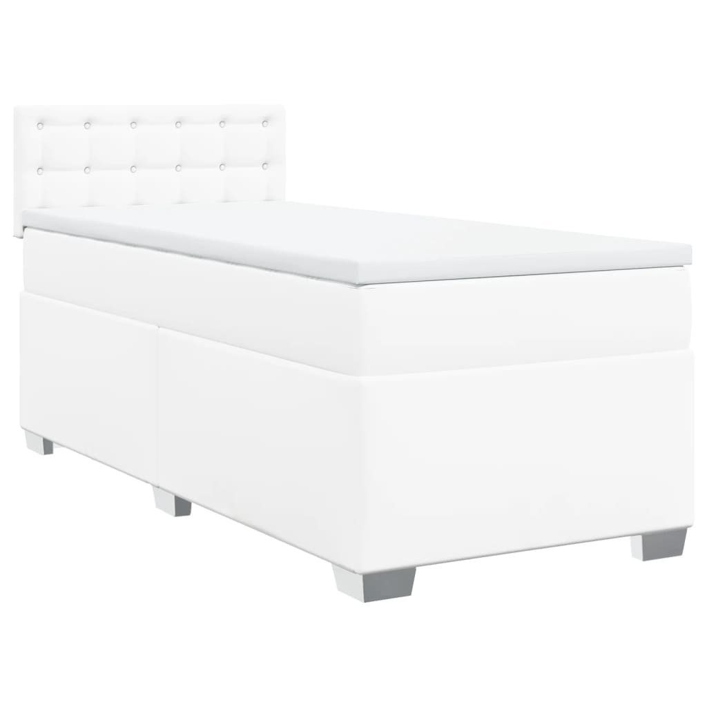 vidaXL Bett Boxspringbett mit Matratze Weiß günstig online kaufen