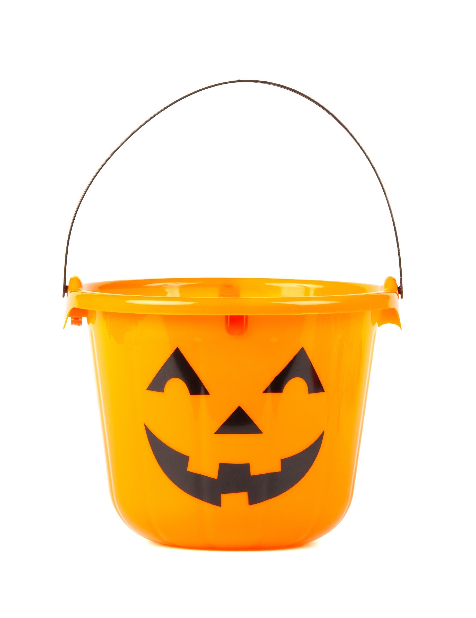 Goodmark Kostüm LED Halloween Kürbis Eimer für Süßigkeiten orange-schwarz