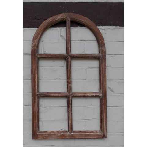 Deko-Impression Wanddekoobjekt Fenster Sprossenfenster Bilderrahmen halbrund Wanddeko Holz braun 70cm (1 St)
