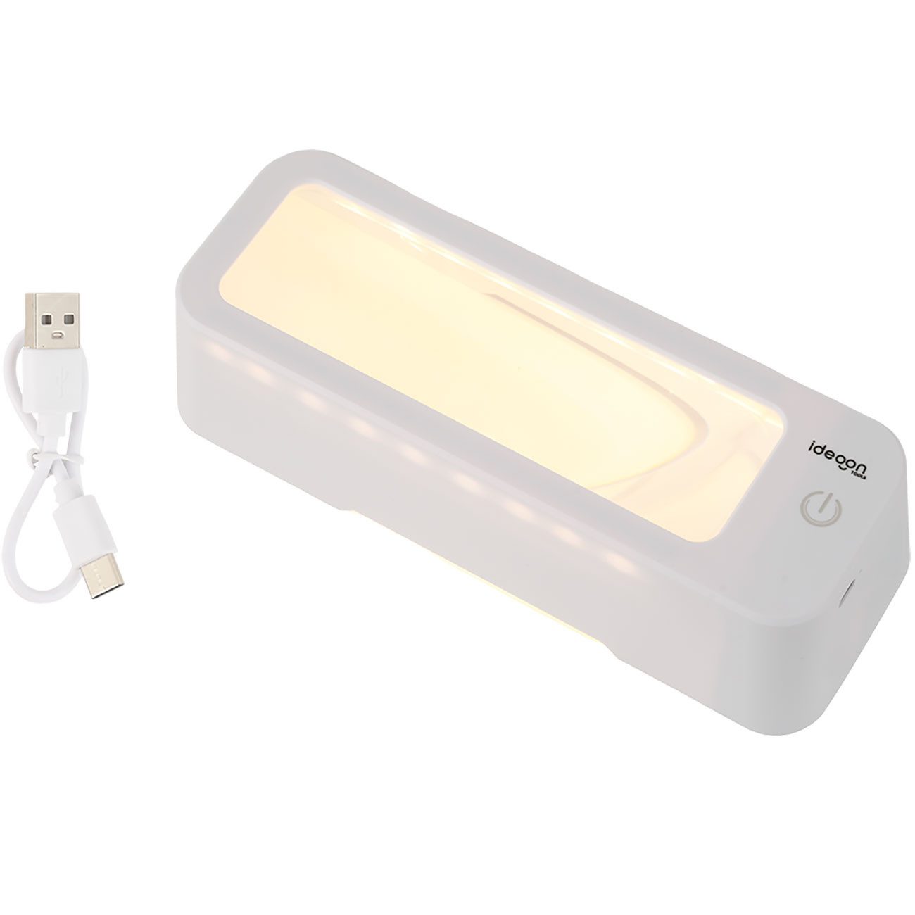 shop'n smile ideoon Leuchtlupe 5W LED 3-fach Leselupe dimmbar 3 Lichtfarben Akku Sehhilfe, bis 10 Std. Laufzeit per Touch-Steuerung, 36 helle CCT-LEDs