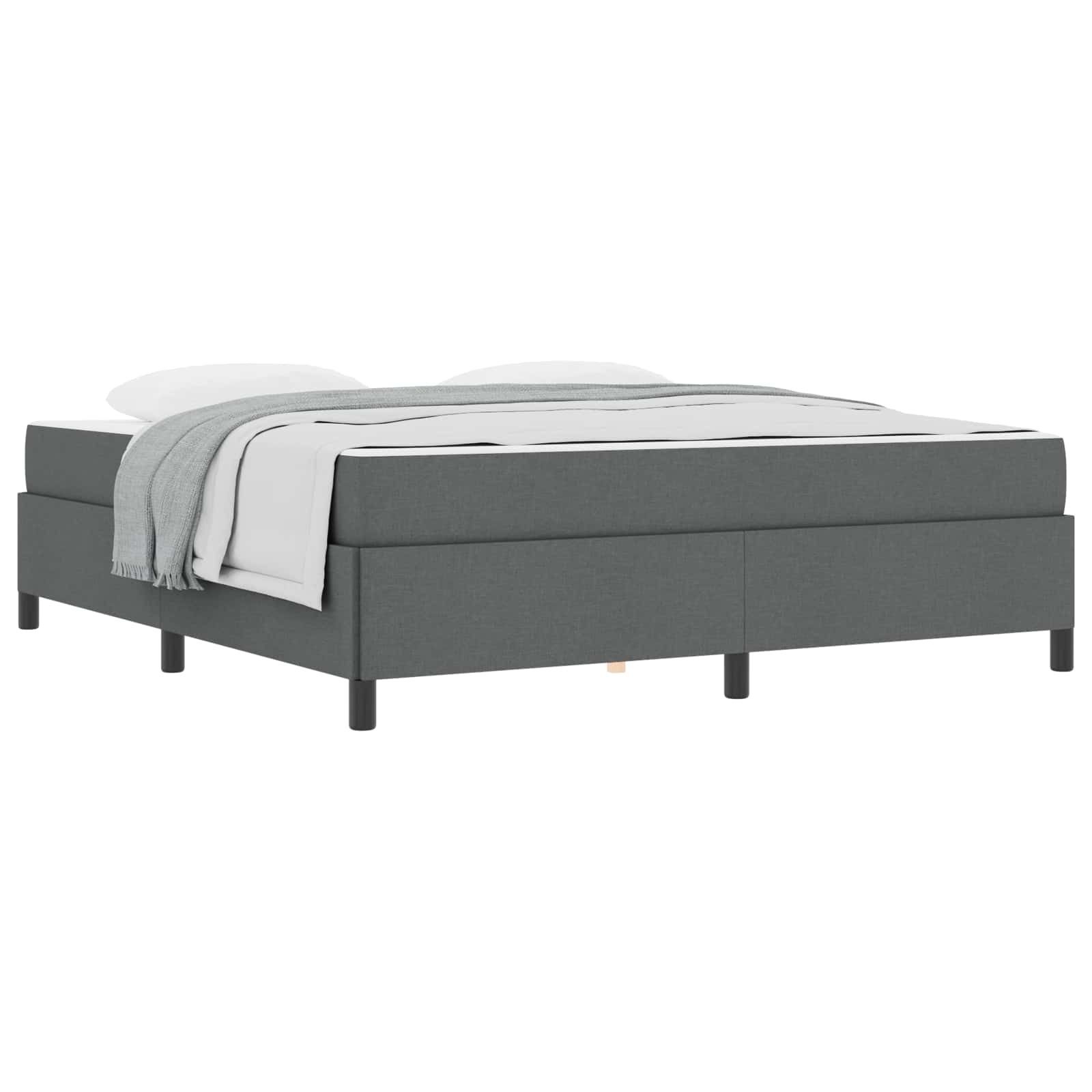 Bett Boxspringbett Dunkelgrau 180 x 200 cm Stoff