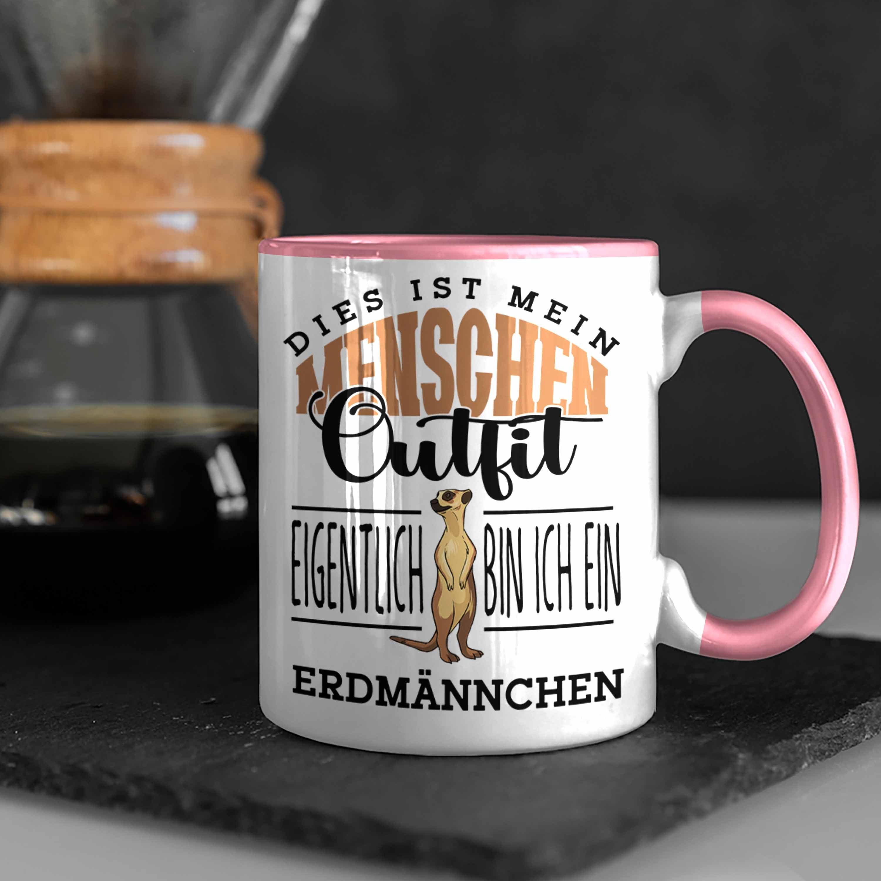 Tasse Rosa Tasse für Trendation Lustige Geschenk Erdmännchen Erdmännchenliebhaber